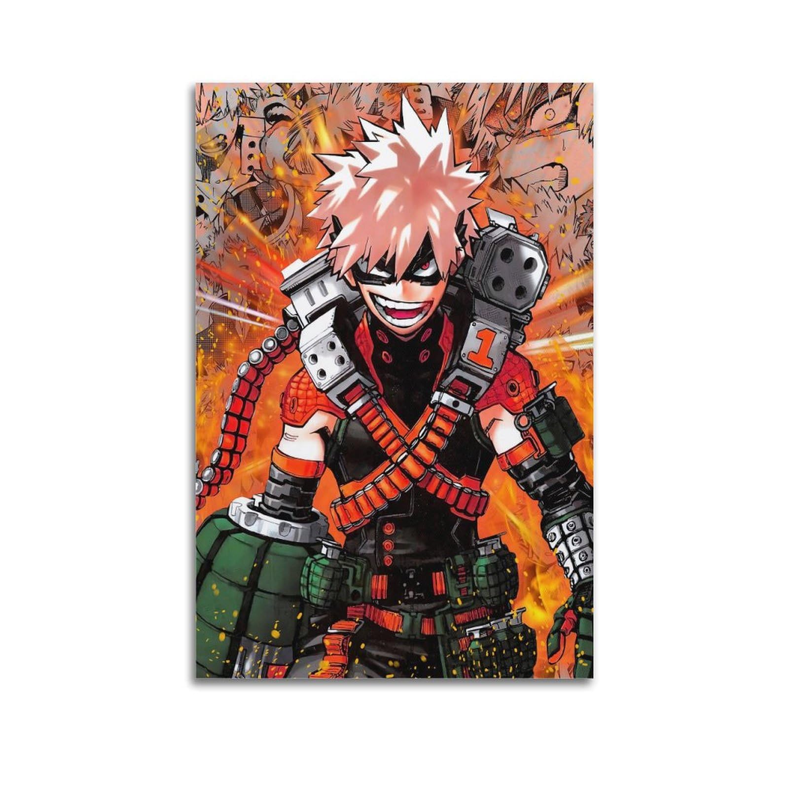 Ksoxdaitip Unframe-Style Bakugo Poster My Hero Academia Anime Cartoon Poster Poster Decorative Painting Canvas Wall Posters And Art Picture Print Modern Family Bedroom Decor Posters 08X12inch(20X30cm)