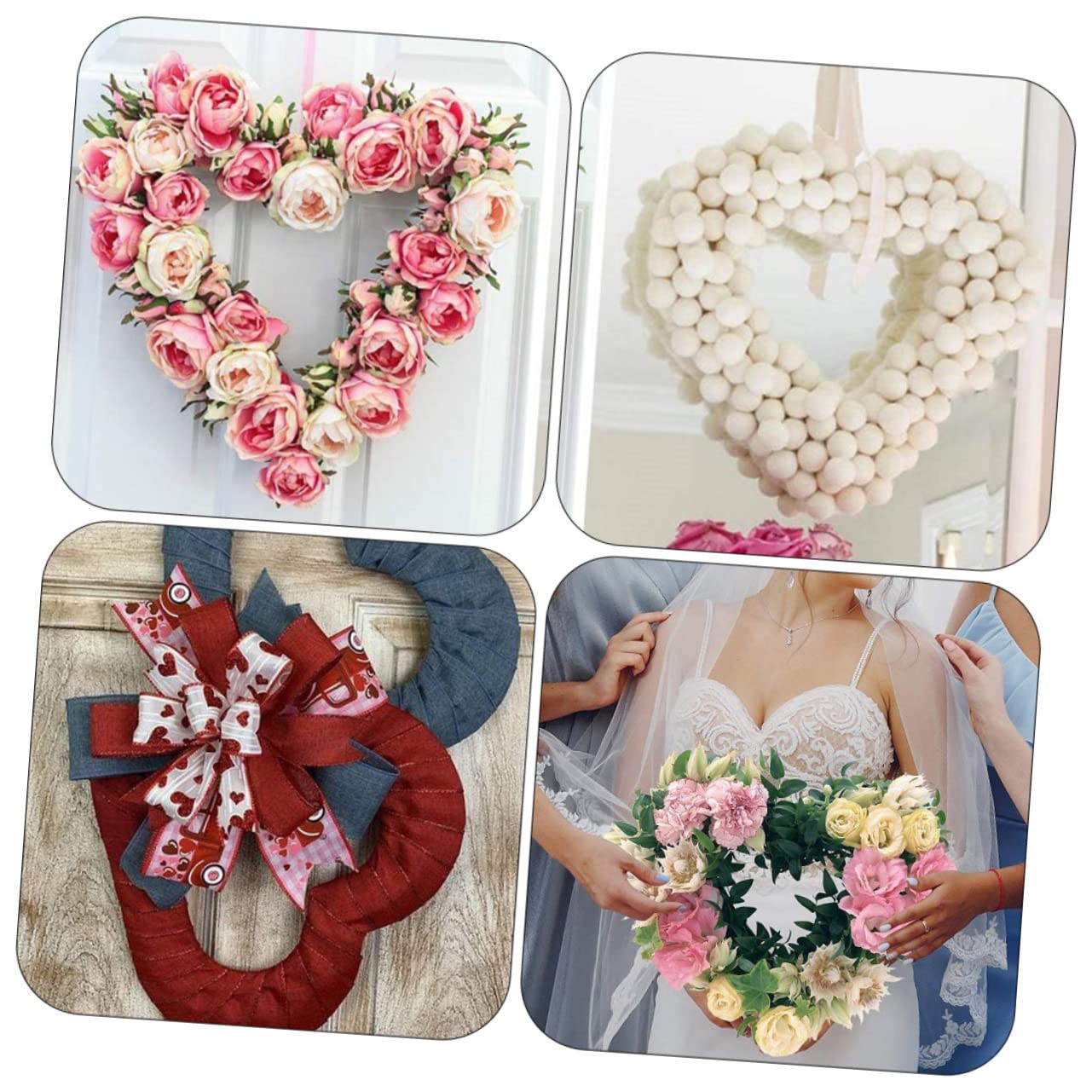 PRETYZOOM 8 STK Kranz künstliche blüten Artificial Christmas Decoration balkonerde Ring aus Makramee-Kreationen Hochzeitsrahmen Girlandenrahmen Girlande DIY Rahmen Eisen Green