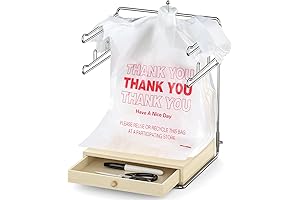 T-Shirt Drawer Organizer with Plastic Grocery Bag Holder and Chrome Rack
