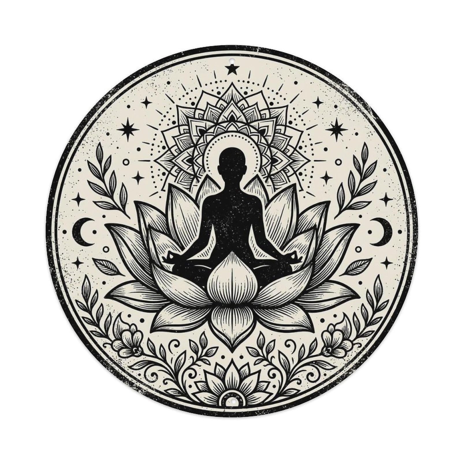 Zen Flower Meditation Den Spiritual Metal Tin Sign