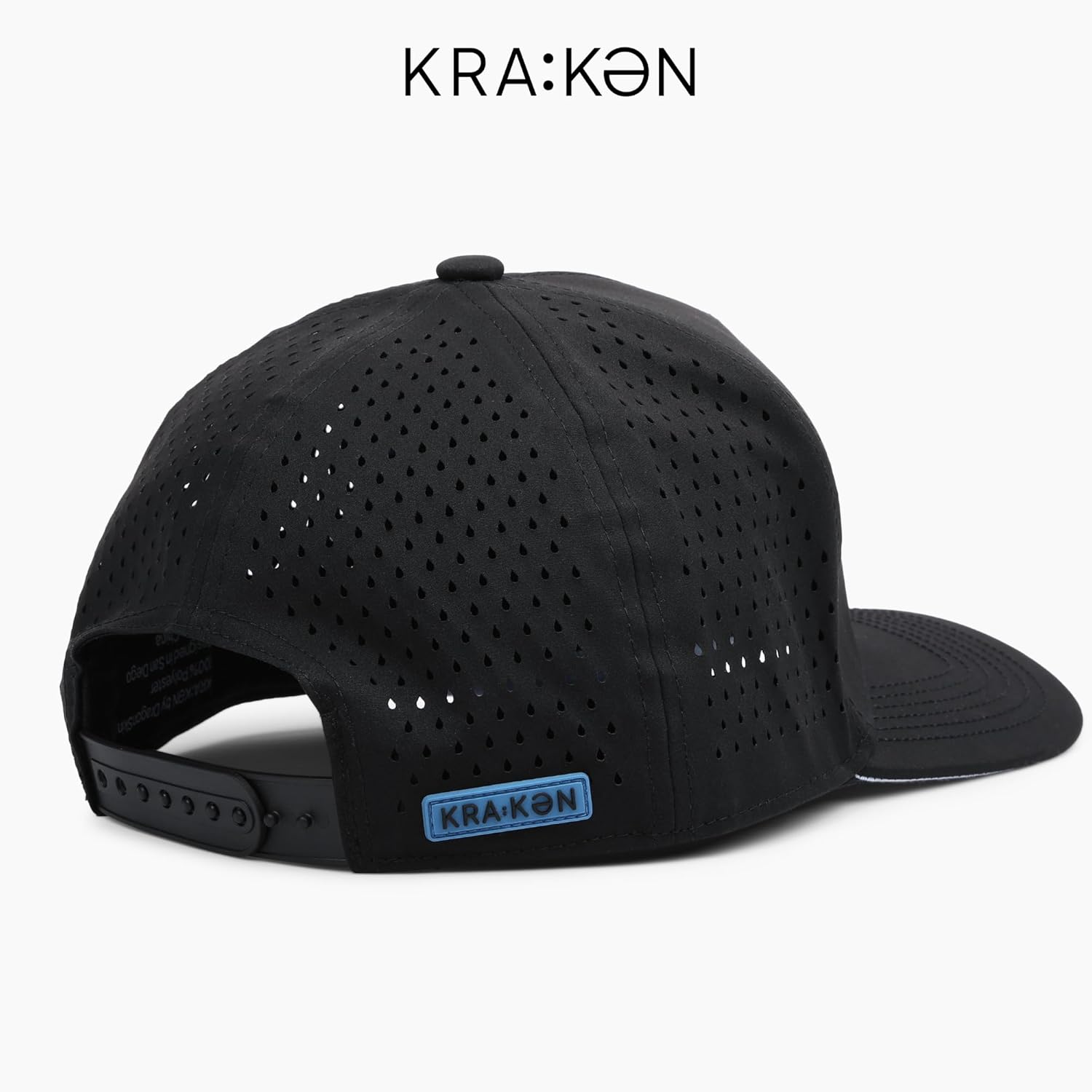 Dragonskin KRAKƏN Waterproof, Water Resistant Men's Snapback. Float Ready, Quick Dry and Water Ready. Black