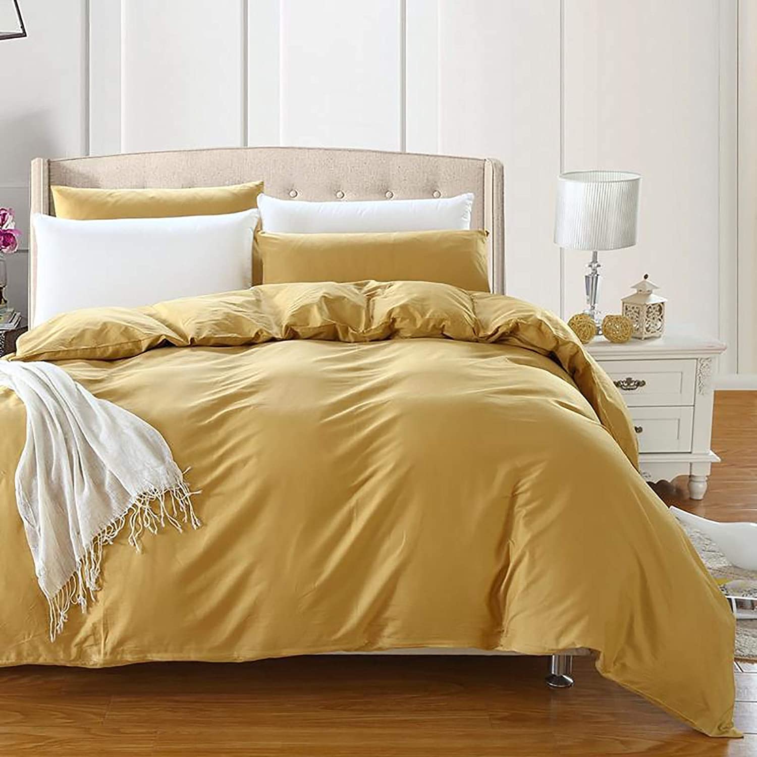 MGEMJMJ Egyptian Cotton Duvet Cover,Solid Color Luxury Skin-friendly Comforter Cover,Sateen Weave Silky Soft Breathable Quilt Cover(Size:220x240cm(87x94inch),Color:D)