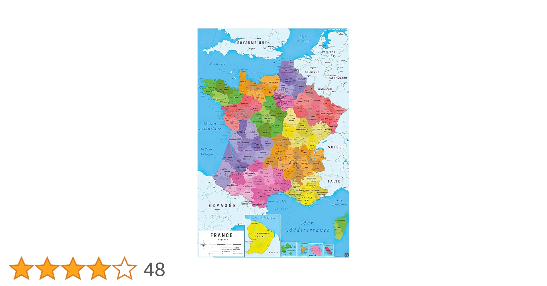 Amazon.co.jp: フランスの地図 - フランスの地図 - ポスター