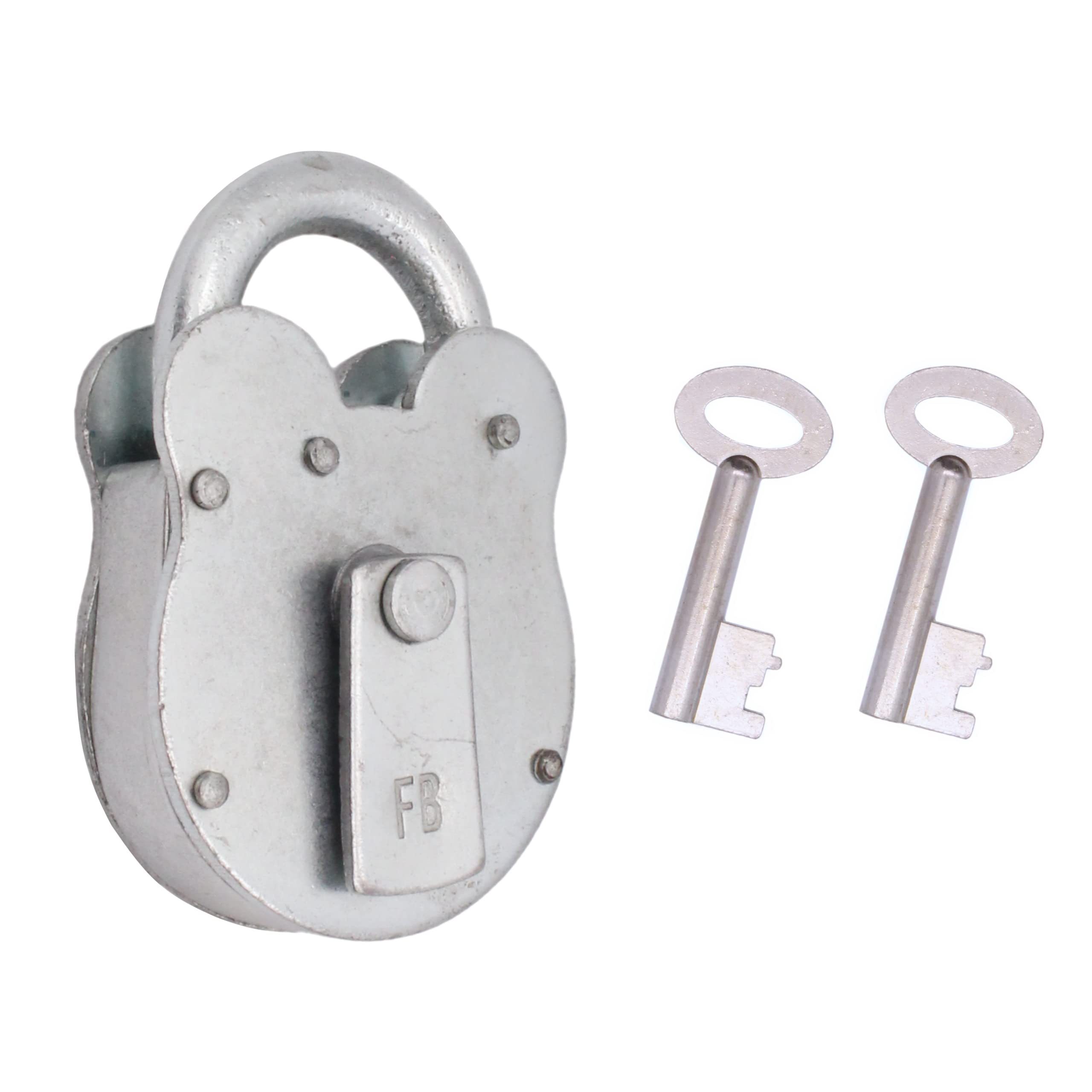 Eai Galvanised Fire Brigade Padlock Fb & 2 Fb Keys