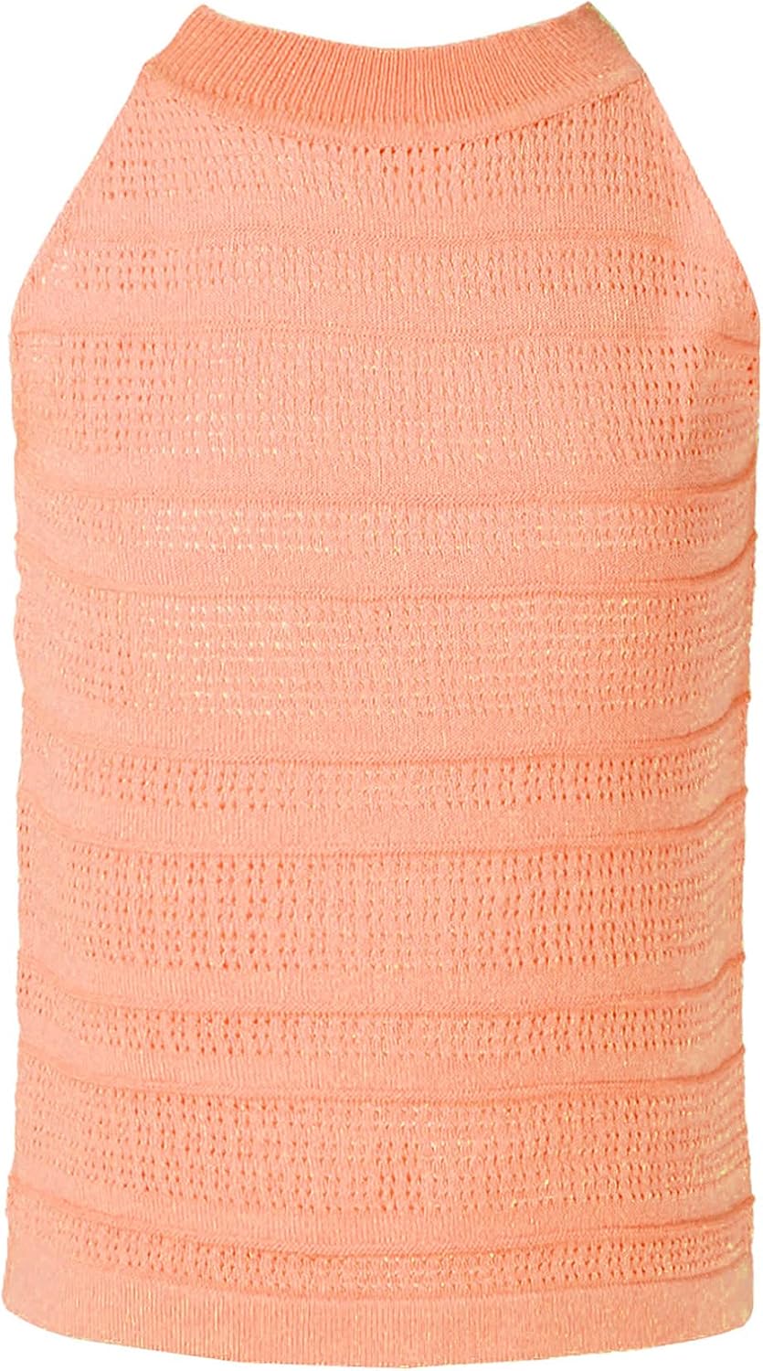 FEESHOW Kids Girls Baby Tops Toddler Summer Solid Color Casual Cotton Undershirts Round Neckline Sleeveless Knitted Vest