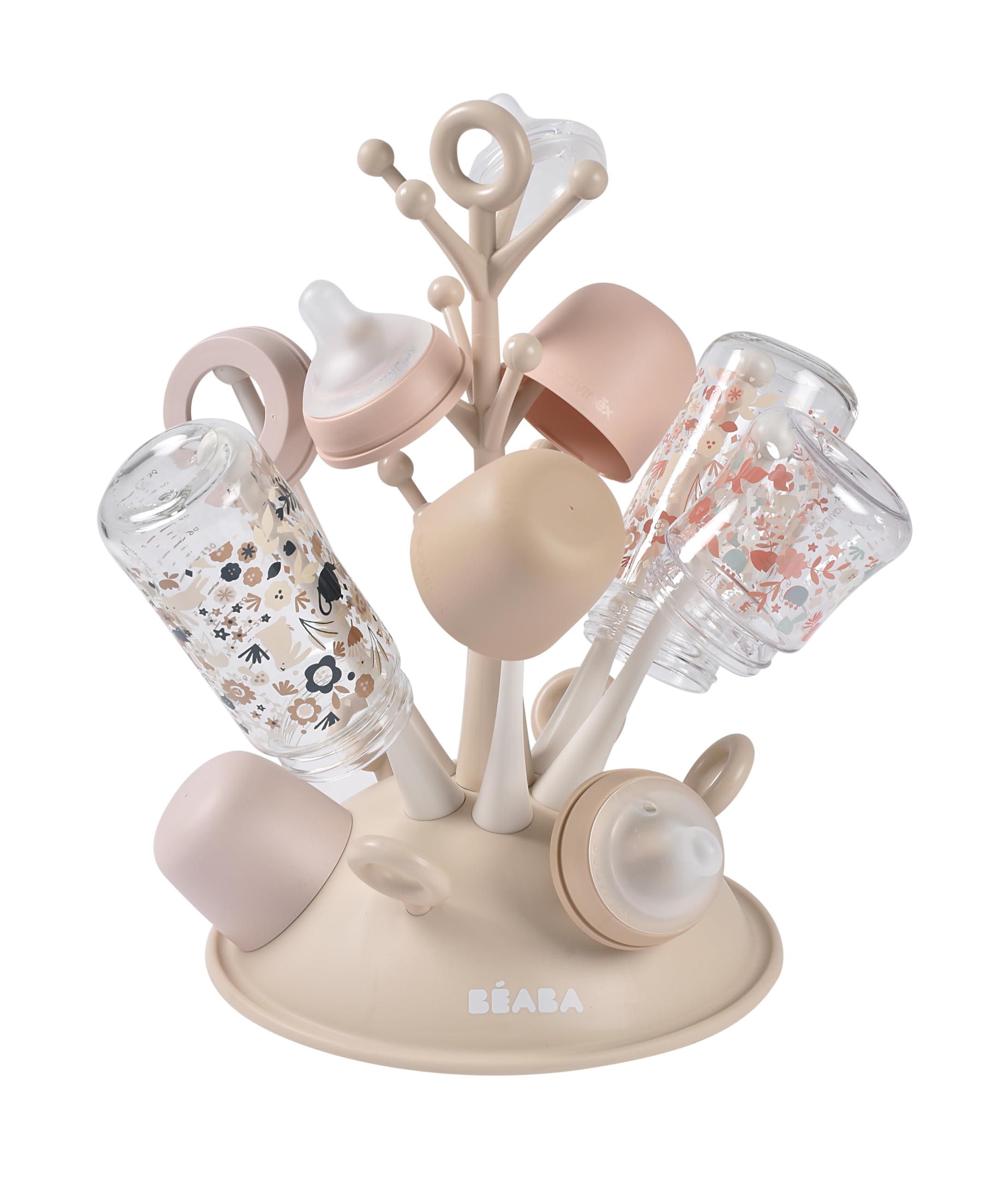 BÉABA, Flaschenständer Baum, Große Kapazität Bis 6 Flaschen Und Zubehör, Abnehmbares Auffangtablett, Praktisch, Cleveres Design, Ton