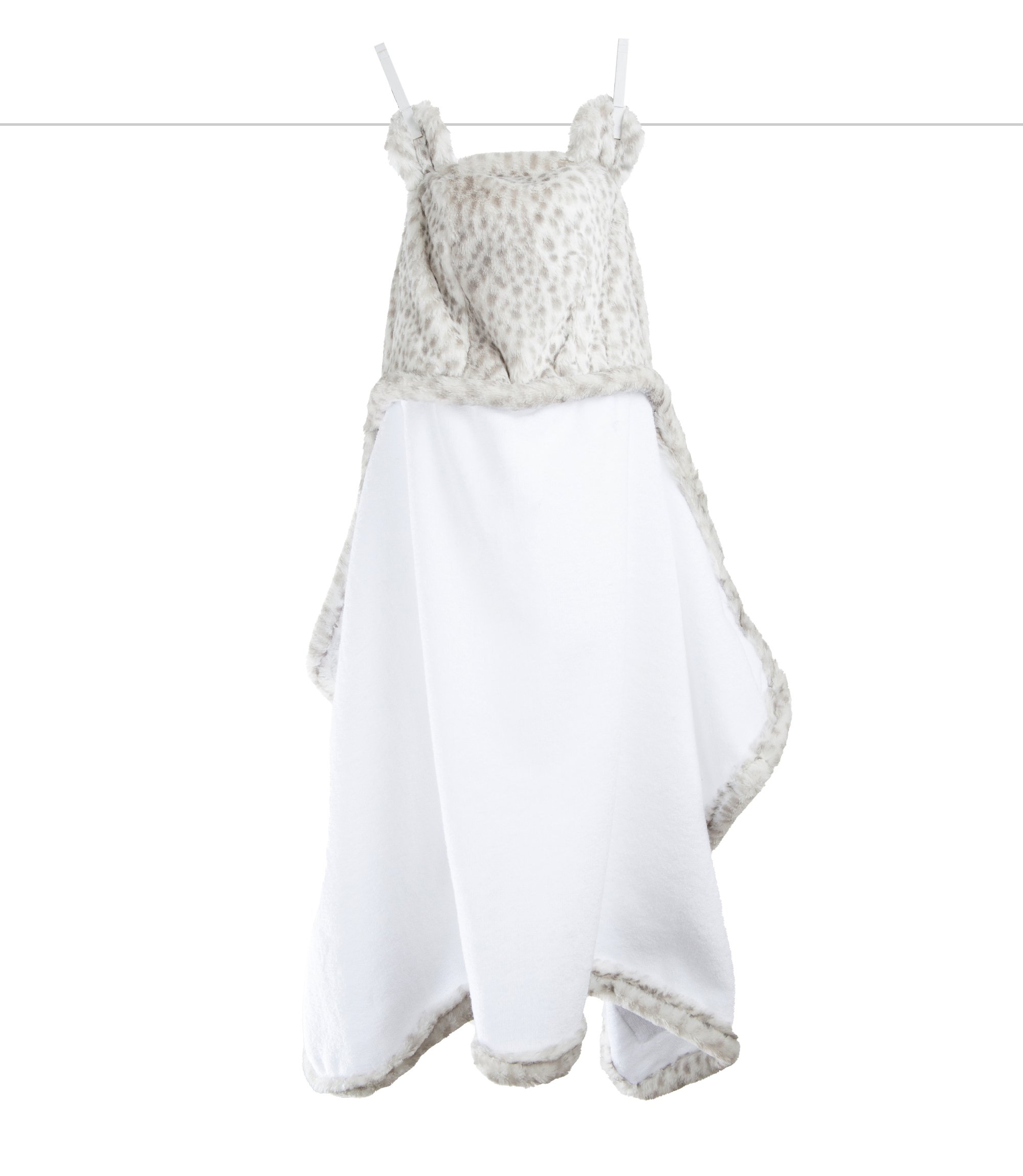 Little Giraffe Luxe Snow Leopard Towel, Silver