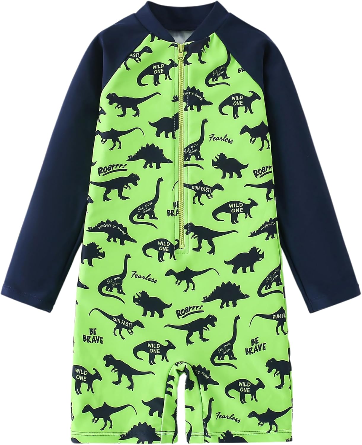 AIWUHE Boys one Piece Swimsuit Zipper Rash Guard Kids Long Sleeve Bathing Suits UPF 50+ Sun Protection Swimwear 2-9Y