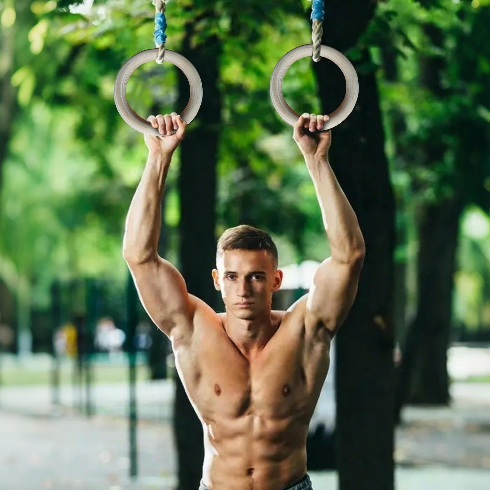 Genérico Anillas de Gimnasia - Par de Agarres para Dominadas | Anillas de Entrenamiento Integral,para Ejercicio en Interior/Exterior, Gimnasio en Casa y Fitness