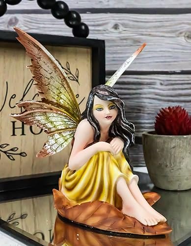 Miniatura 2 de Ebros Gift FAE Garden Fantasy Fall Fairy Sitting On Red Oak Leaf - Figura coleccionable de otoño Once Upon A Time Midsummer Night Dream Romance