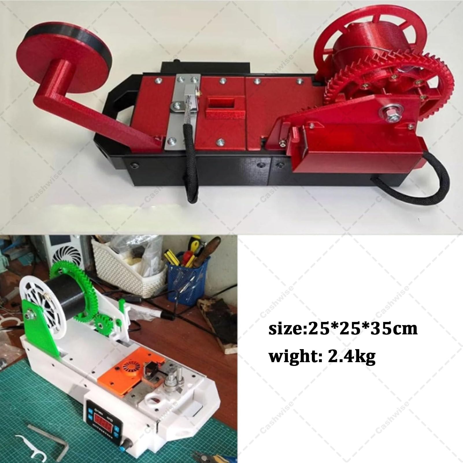 3D-Drucker-Extruder, Filament-Maker für recycelte Haustiere, Flaschen-Recycler, mit digitaler Temperaturanzeige, Geschwindigkeit einstellbar, Desktop-Filament-Maker-Maschine für Familien OrangeGray