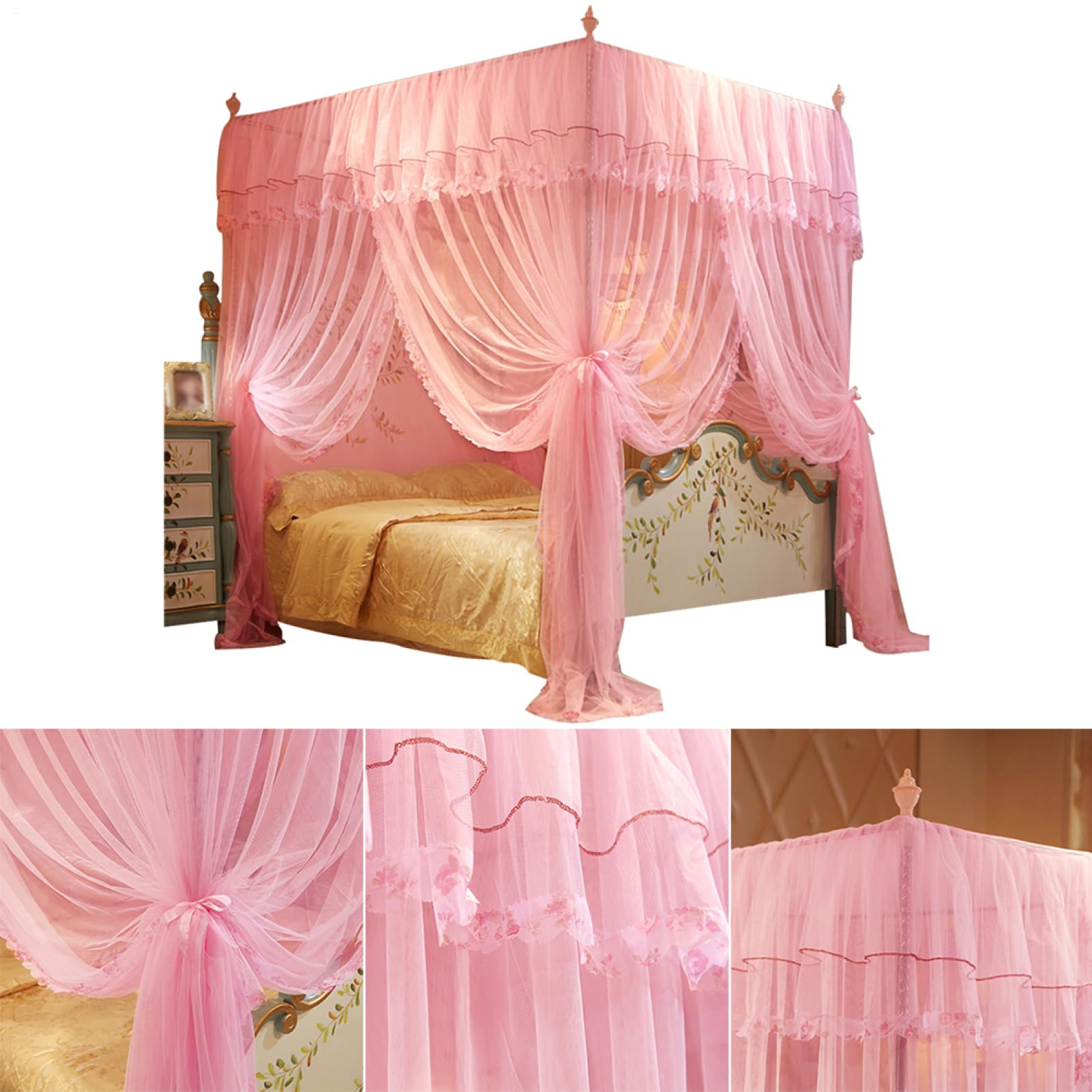 Tenda a baldacchino - Rete per in poliestere da 200 cm, copertura | per zanzare sospesa in angoli, protezione per culla codificata | Morbido scudo decorativo per con relax in