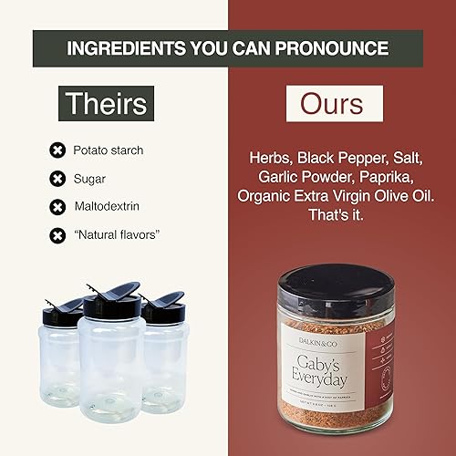 Miniatura 5 de Dalkin & Co. Gaby's Everyday, mezcla de hierbas, ajo y pimentón ahumado, condimento versátil para despensa y cocina, tarro reutilizable ecológico,