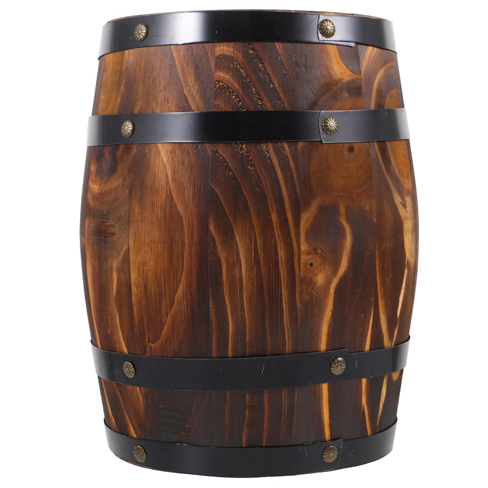 Hemoton Oak Barrel Decoration Decorations Antique Barrel Brown Wine Barrel Kitchen Decor Party Use Wine Barrel Decor Material Wine Barrel Ornament Outdoor Barrel Shape Rustic Retro Wooden