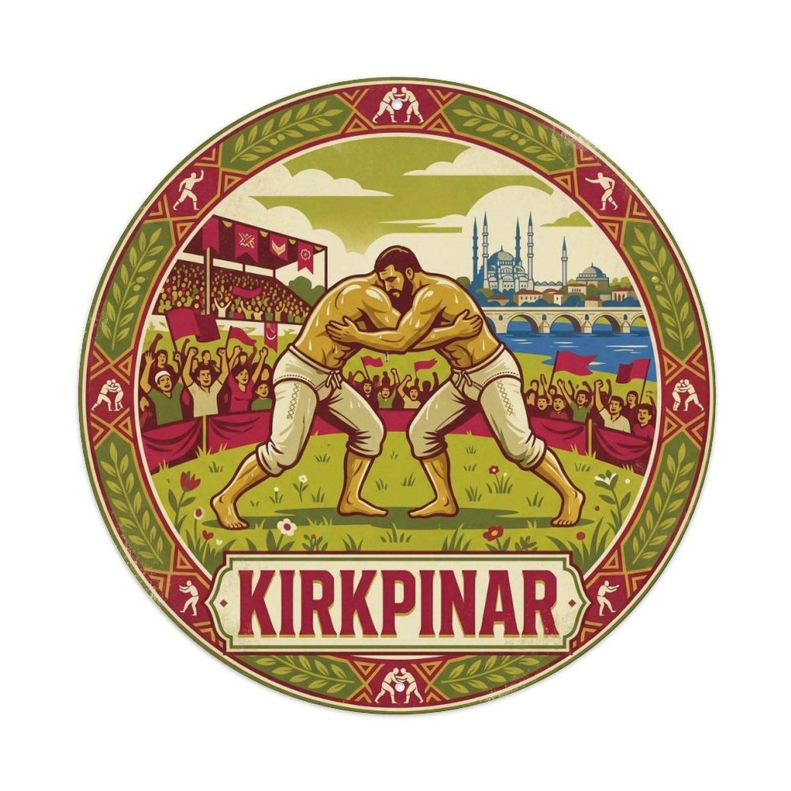 Edirne Kirkpinar Heritage Travel Turkey Classic Graphic Metal Tin Sign