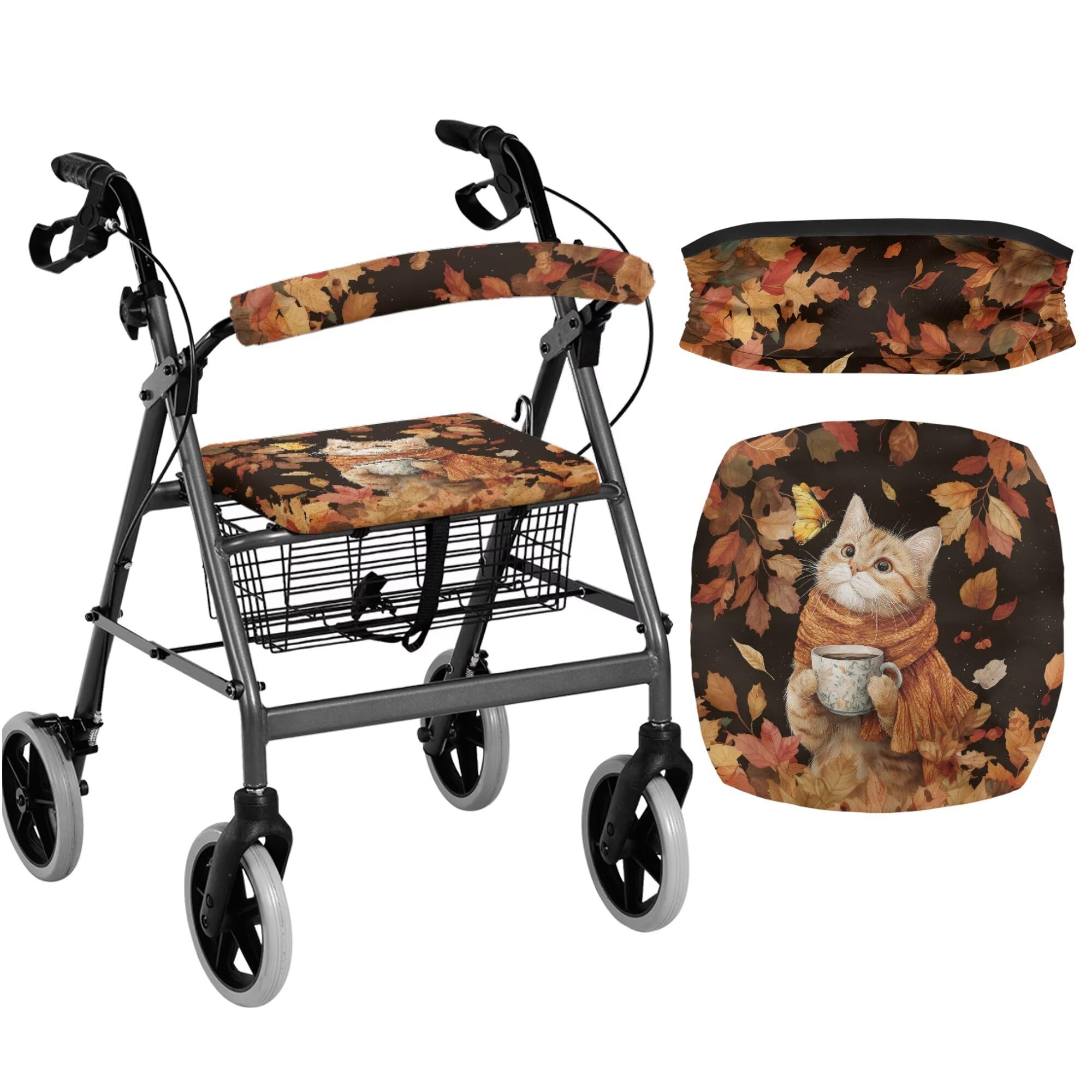 White Marble Walkers for Seniors Cover Universal Fit Walker Accessories Walkers for Seniors with Seat Cover Washable Rollator Covers — Amazon image 9