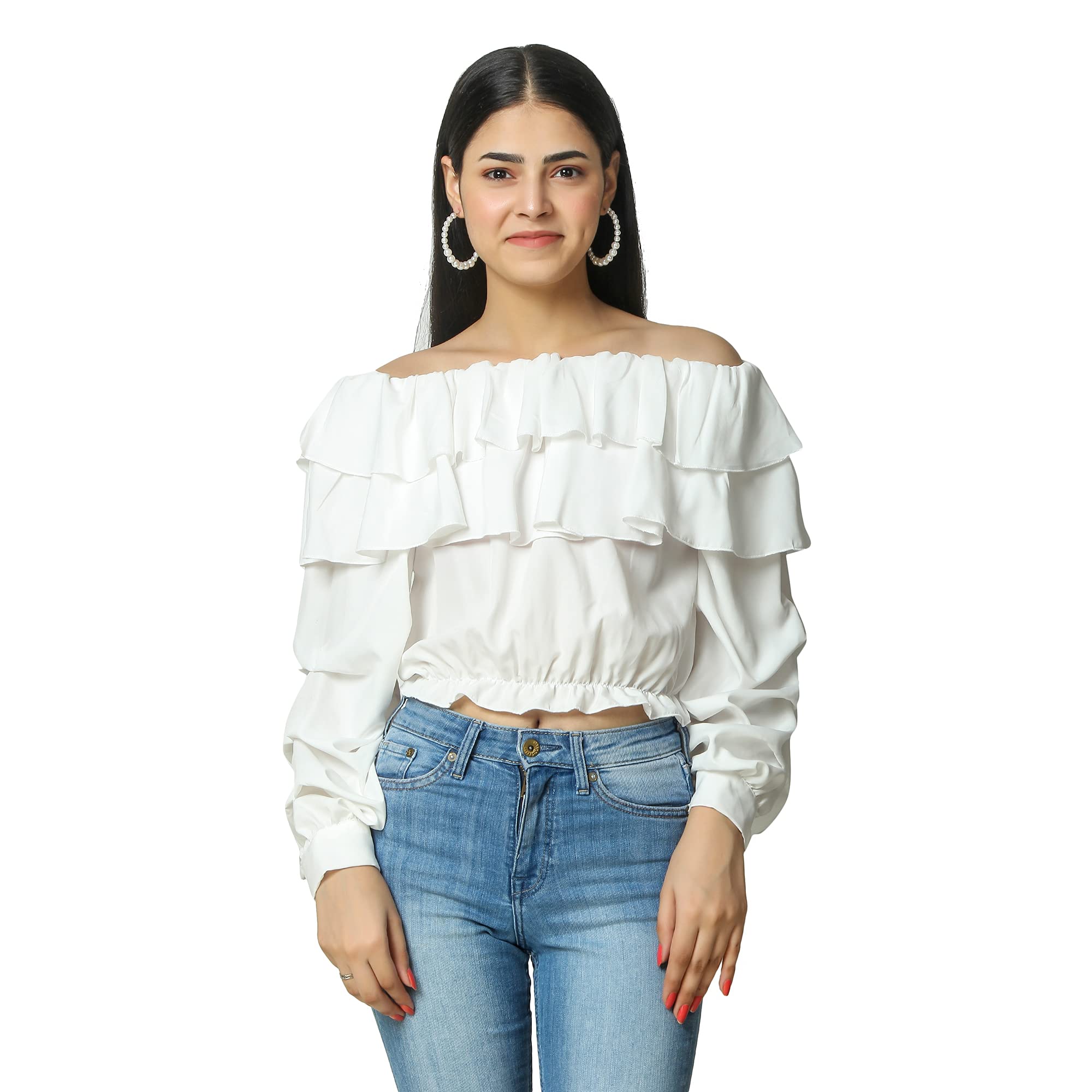 GenericEmeris Women's Off Shoulder Crepe Top