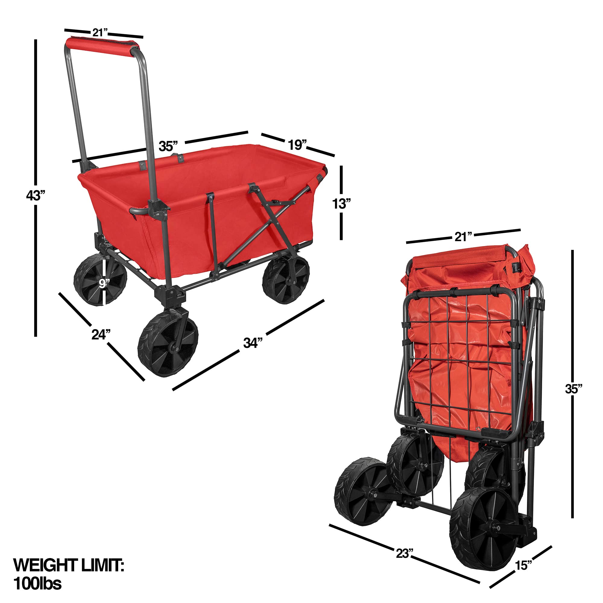 DUENDE　STEEL STORAGE WAGON Sunnydaze Decor 3.36-cu ft Steel Yard Cart LW-DUC873-GN at