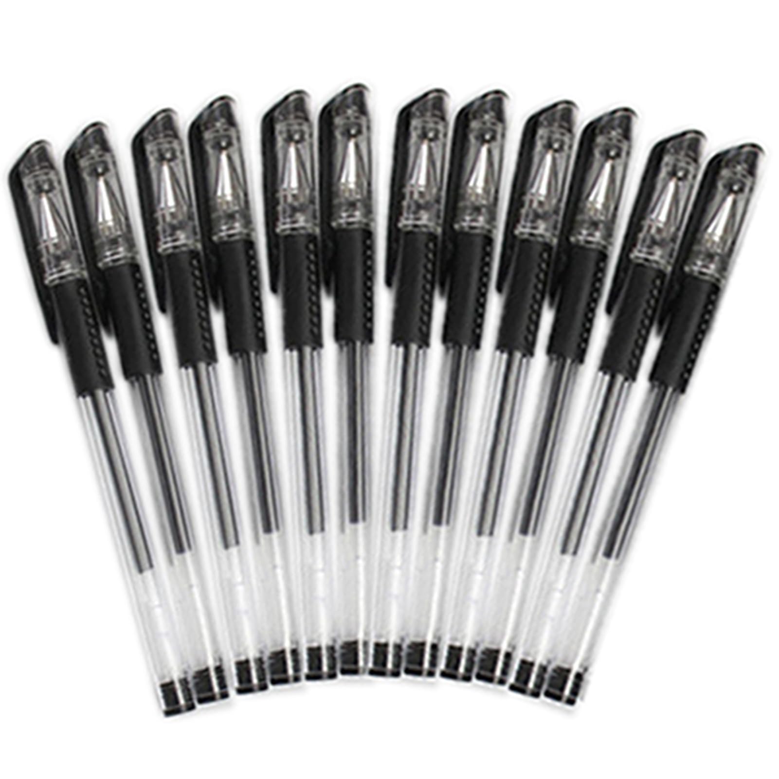 matumou 12Pcs Box 0.5mm Black Gel Ink Rollerball Ballpoint Study Office Stationery