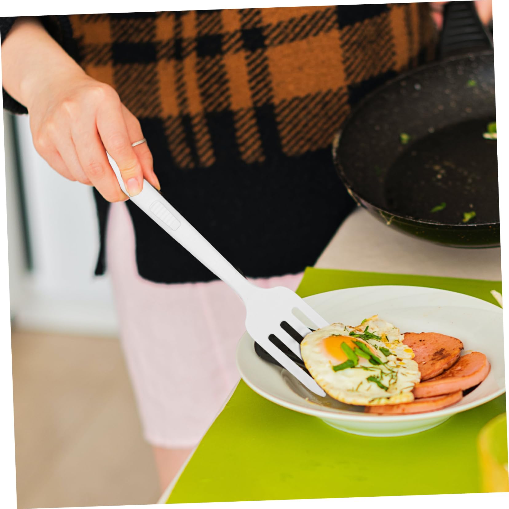 IMIKEYA 4pezzi Fork Da Cucina Silicone Antiadherente Forchetta Multiuso Per Pasta e Insalate Strumento Pratico Per Famiglie e Ristoranti Manico Design Moderno