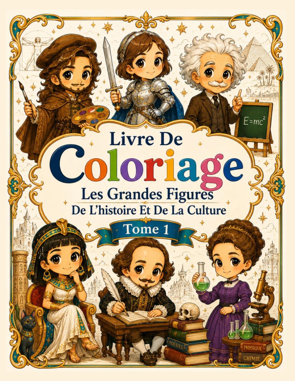 Livre De Coloriage: Les Grandes Figures De L'histoire Et De La Culture - Tome 1