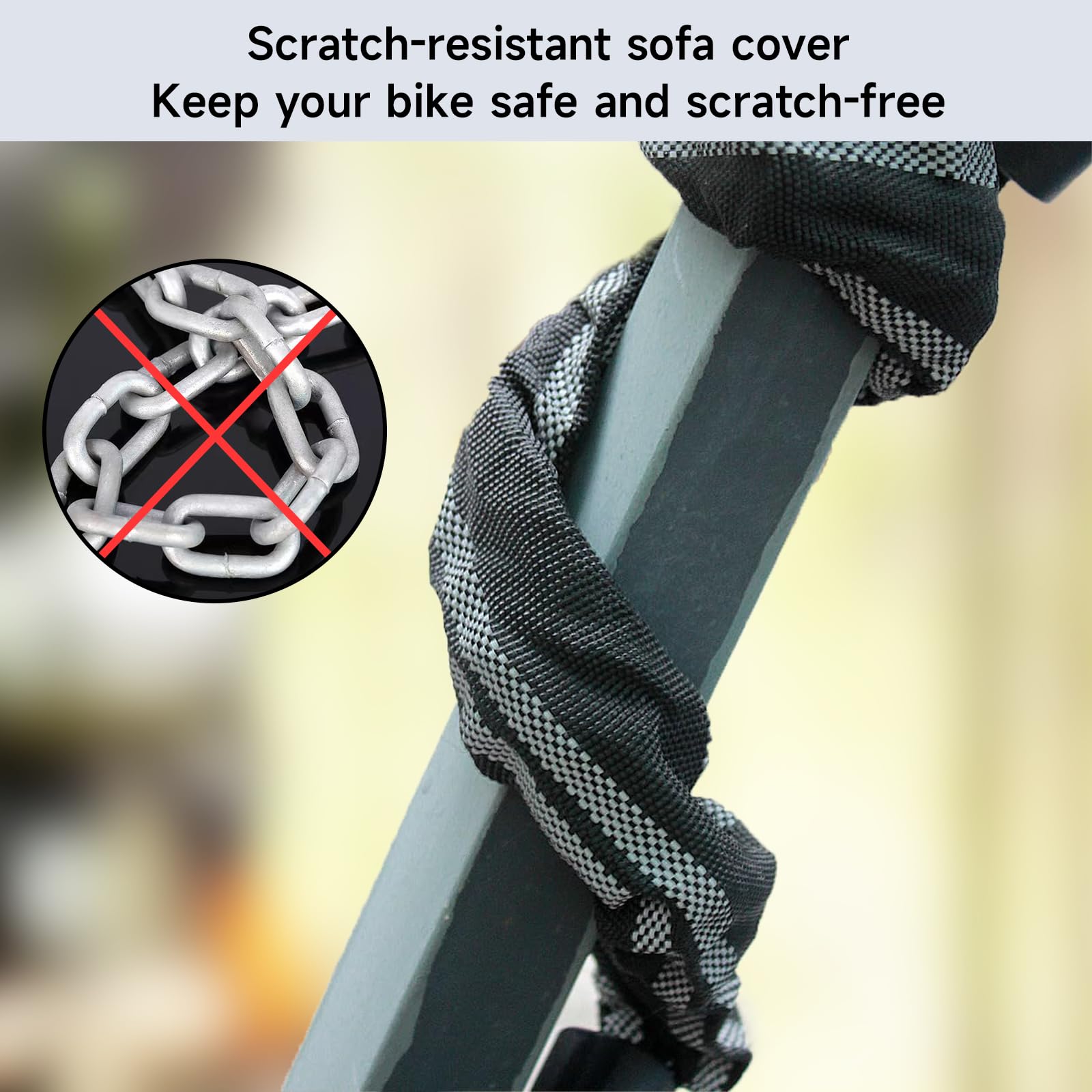 Serrure à menottes avec clé, serrure de haute sécurité pour scooter électrique, scooter électrique, vélo électrique, antivol de vélo avec manchon de verrouillage contre les rayures, sac de suspension