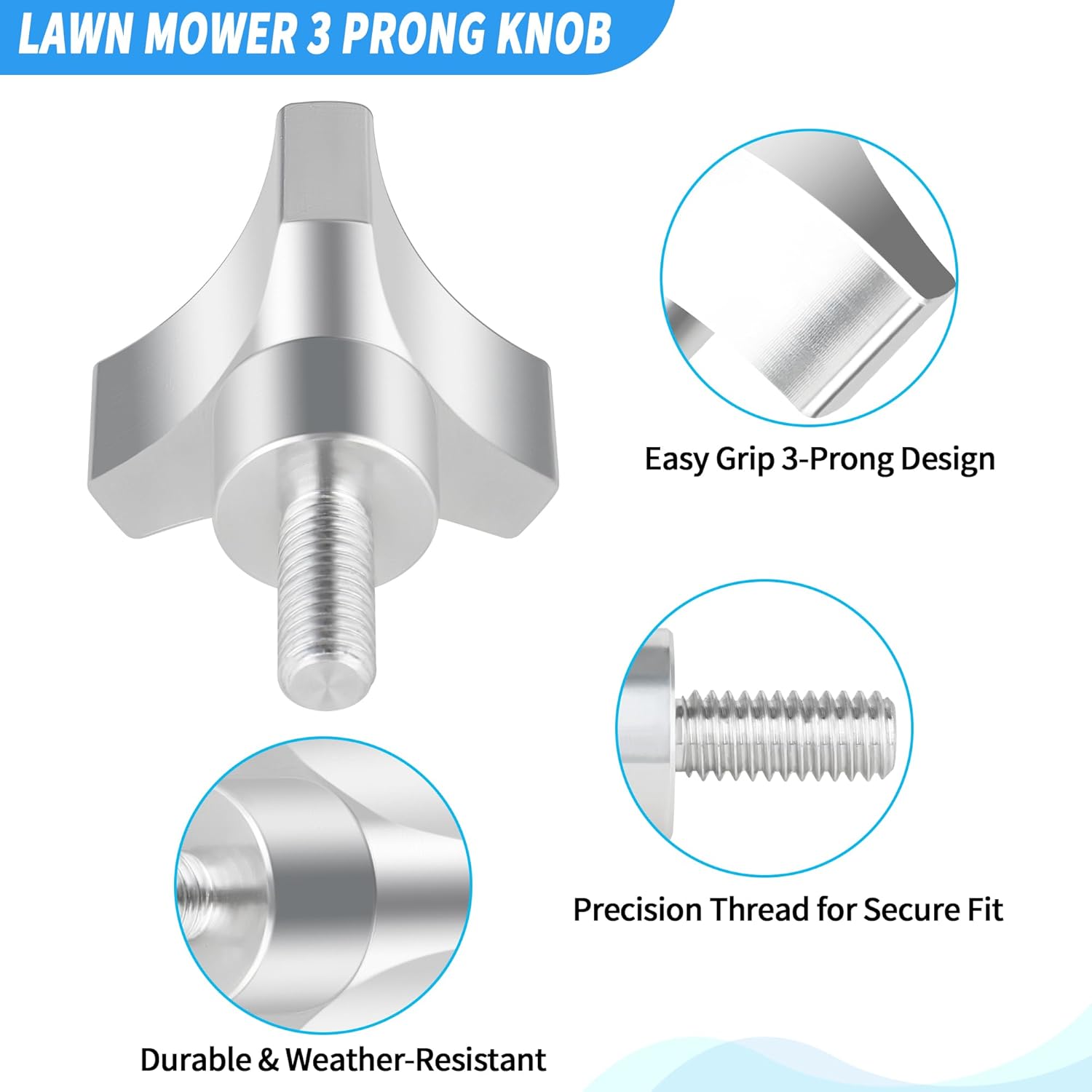 Lawn Mower 3 Prong Knob Compatible with Cub Cadet, Lawn Mower Seat Knob Compatible with Cub Cadet Ultima ZT1 ZT2 Zero-Turn Mowers, Mowers Knobs Replacement for Cub Cadet Accessories 720-05381, 2Pcs