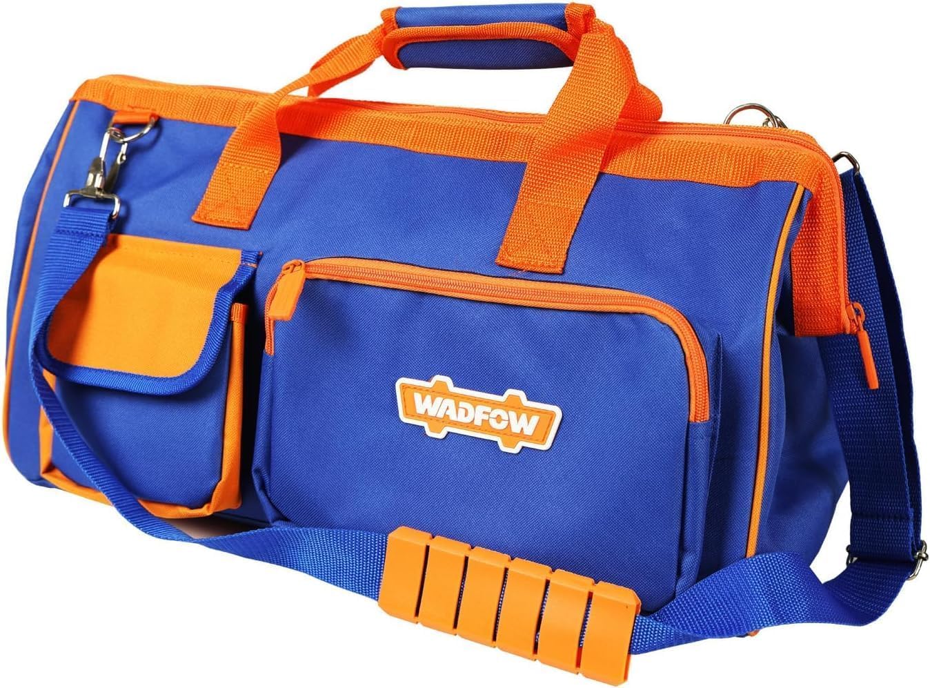 WADFOW 16" Tool bag, Heavy-Duty Waterproof Tool Bag, Spacious Capacity with High-Visibility Yellow&Blue Design, Wide-Opening Mouth and Durable 600D Oxford for Professional and Outdoor Applications