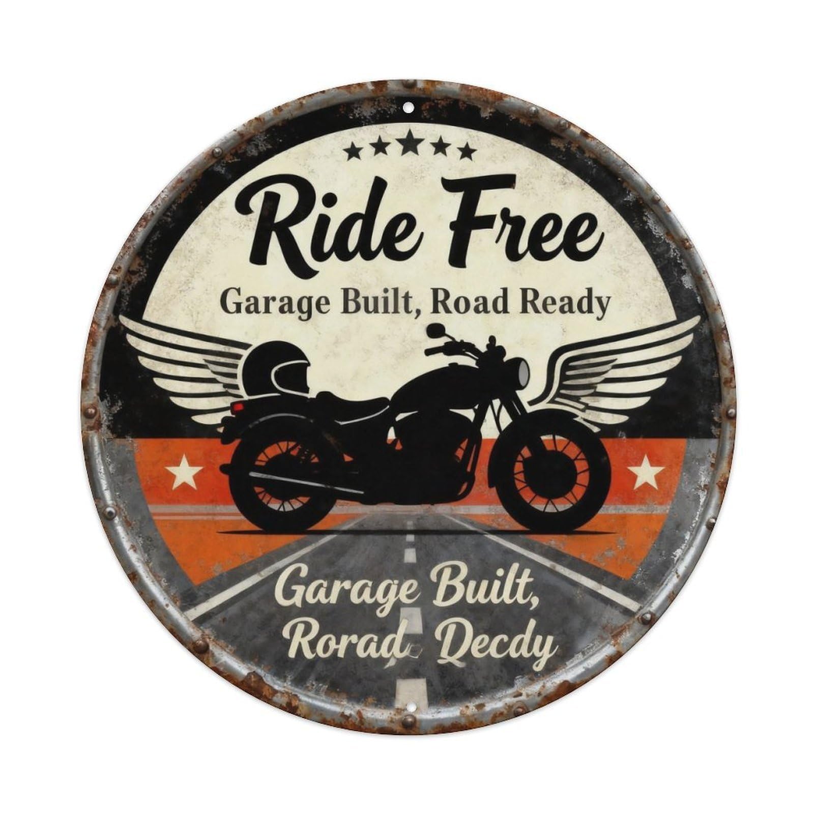 Ride Free Motorcycle Garage Decor Metal Tin Sign Plaque
