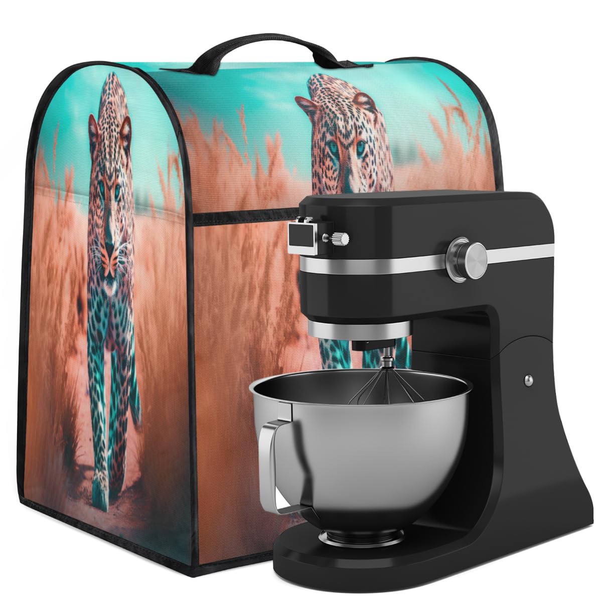 Coffee Maker Cover Africa Leopard Kitchen Appliance Covers Small Appliance Covers Blender Cover Juicer Cover Dust Covers for Kitchen Appliances with Top Handle and Pockets,Washable,C657