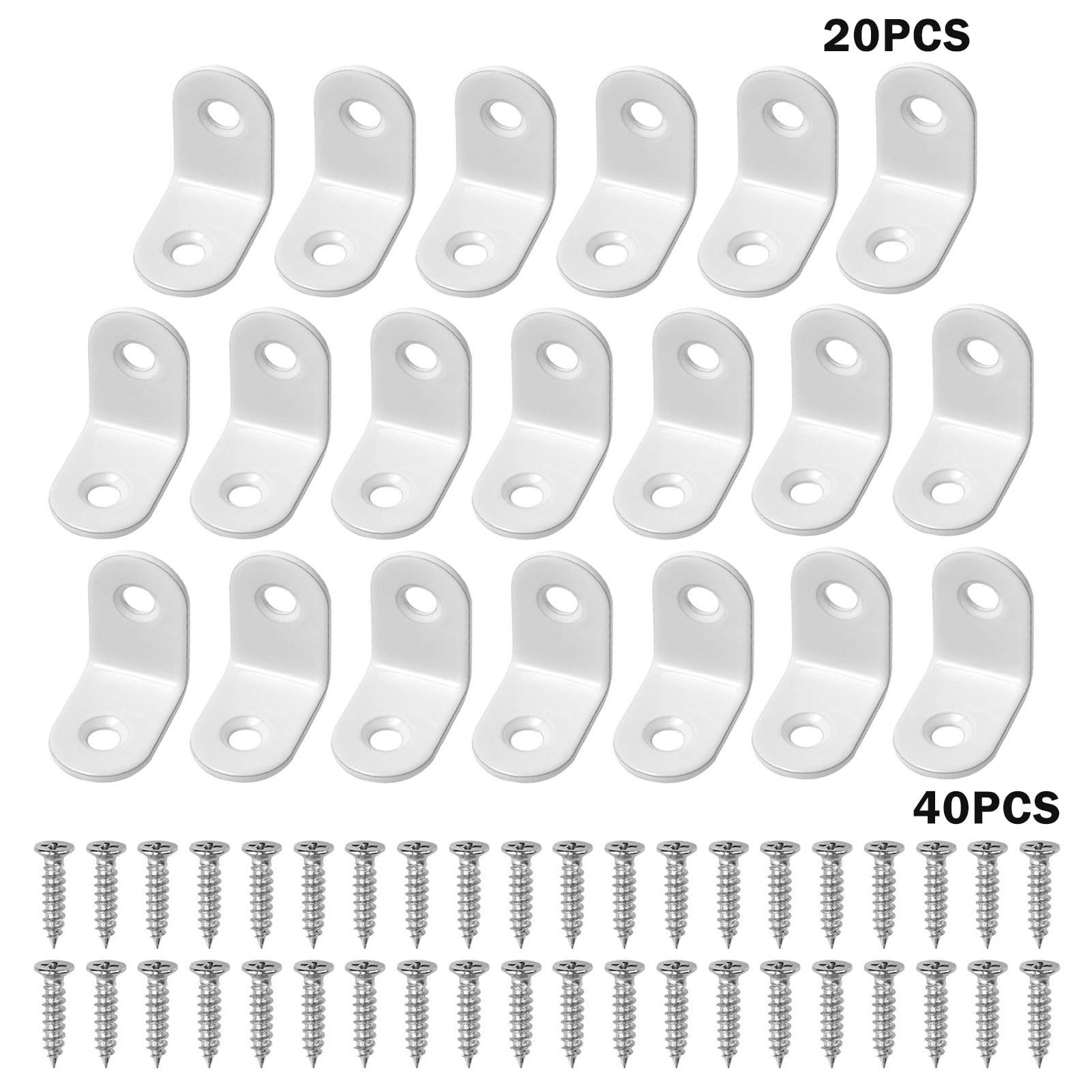 20 Pcs Angle Brackets, L Bracket Corner Brace - Image 3