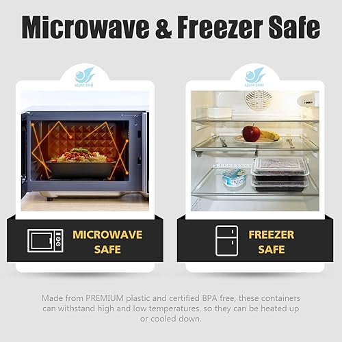 Miniatura 3 de Contenedor rectangular de 38 onzas, 150 unidades, con tapa, caja Bento de un compartimento, apilable, apto para congelador, microondas,