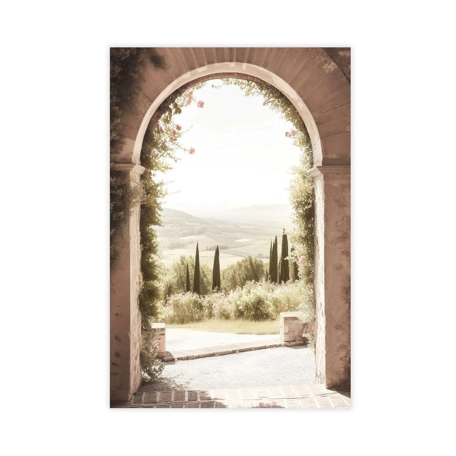 Bareronor Tuscany Archway Canvas Poster Bedroom Decor Landscape Office Room Decor Gift 24" L X 36" W