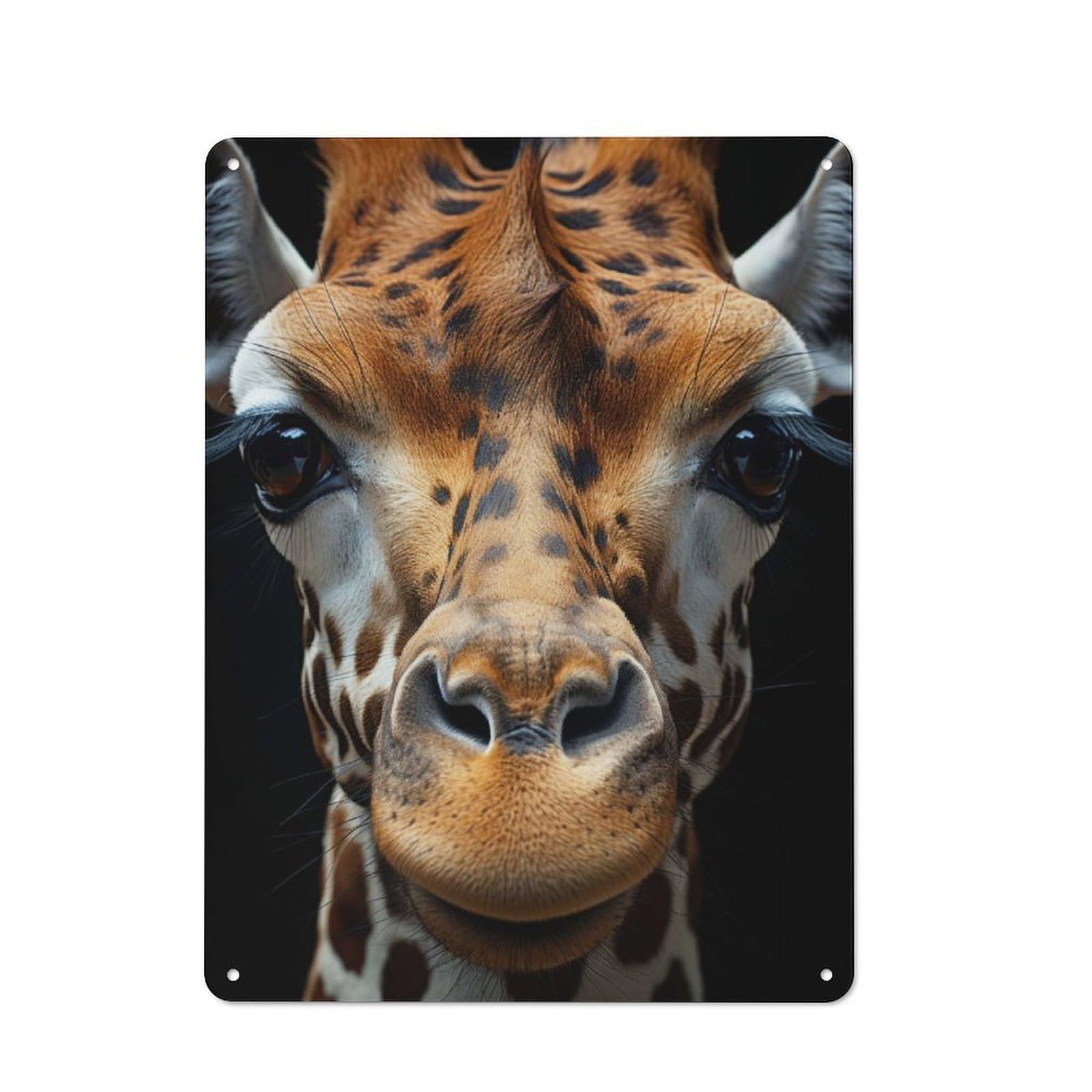 Nostalgic Cool Giraffe Portrait Decorative Tin Sign 40x30cm, Vintage Wall Decor for Lounge, Study, Pub Or Wall Gallery