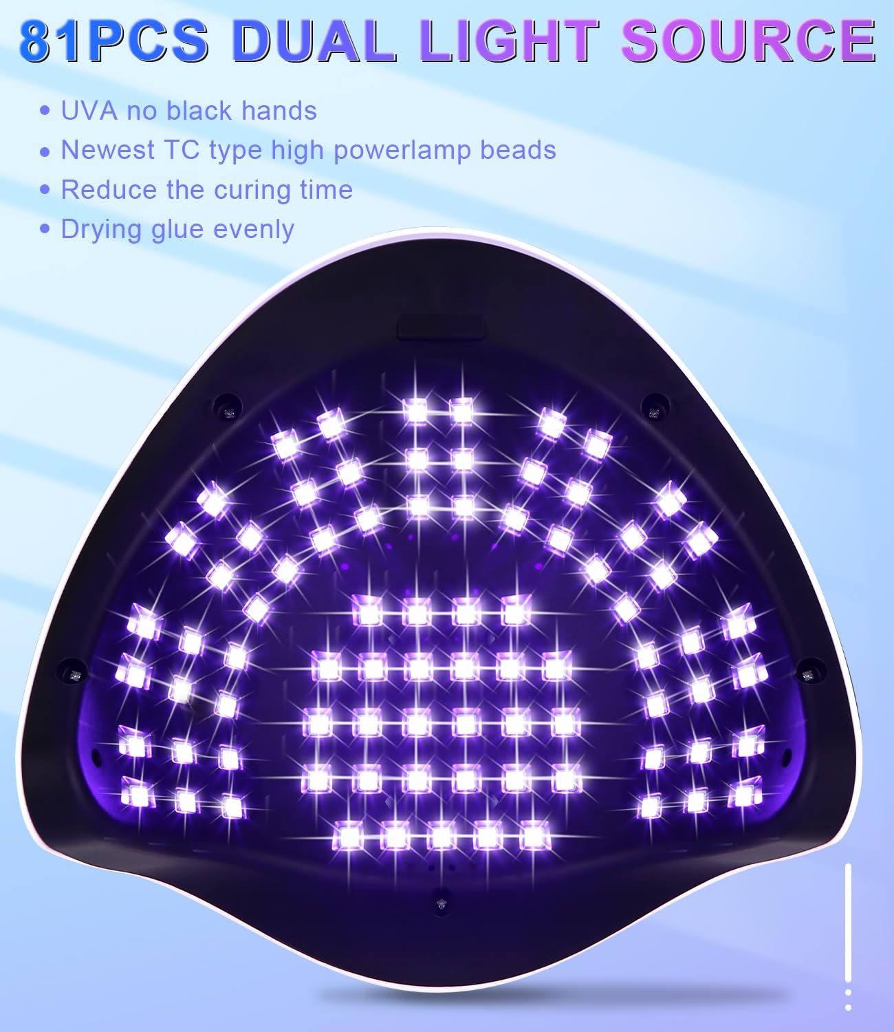 Zawaer Lampada UV LED Unghie Asciuga Smalto 380W Display Digitale Sensore Automatico 4 Impostazioni Timer Perline 81 Pezzi Strumenti Professionali Nail Art Salone Casa