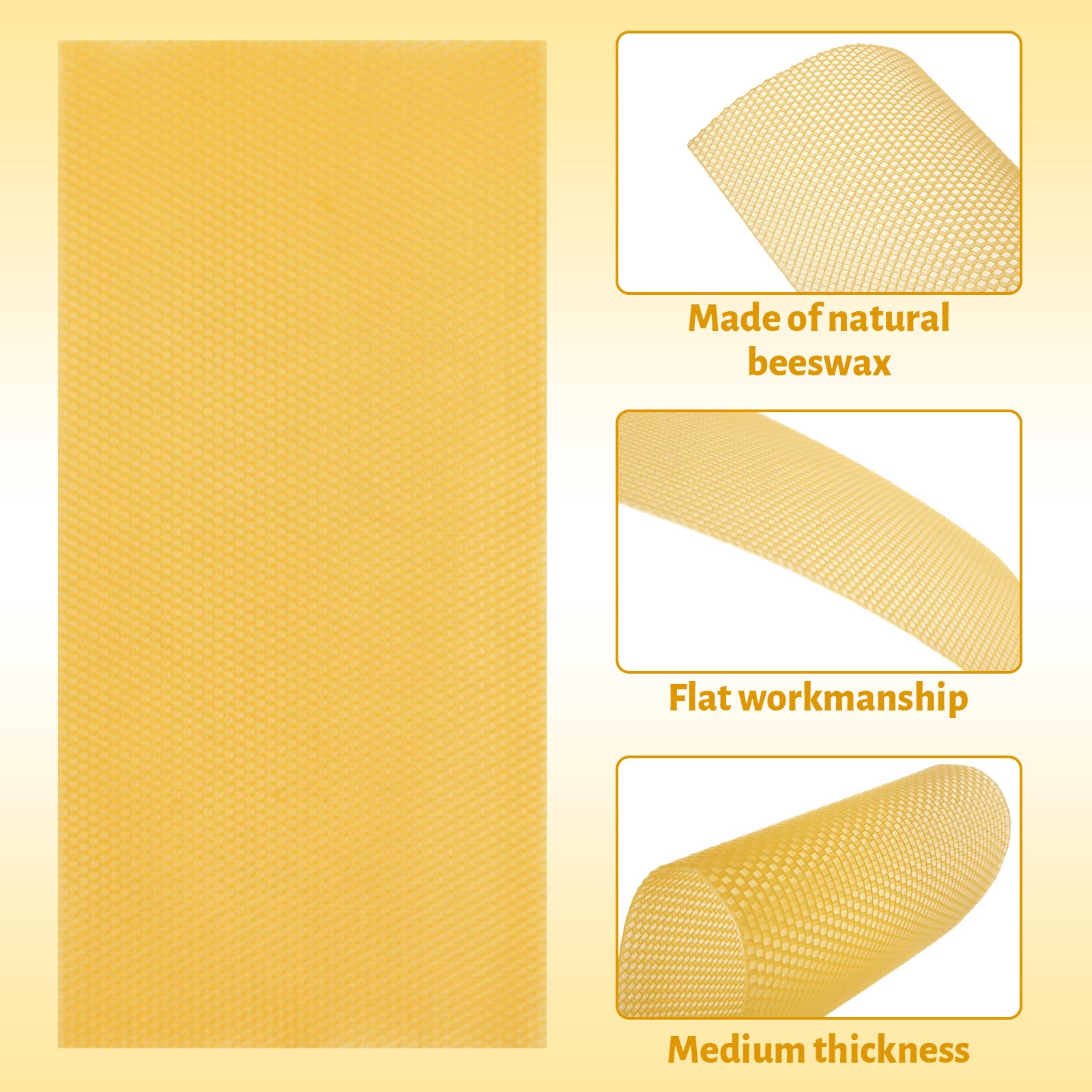 30 fogli di cera d'api 41,4 x 19,6 cm in cera naturale per alveare, nido d'api, cornice per miele, per cornici per api