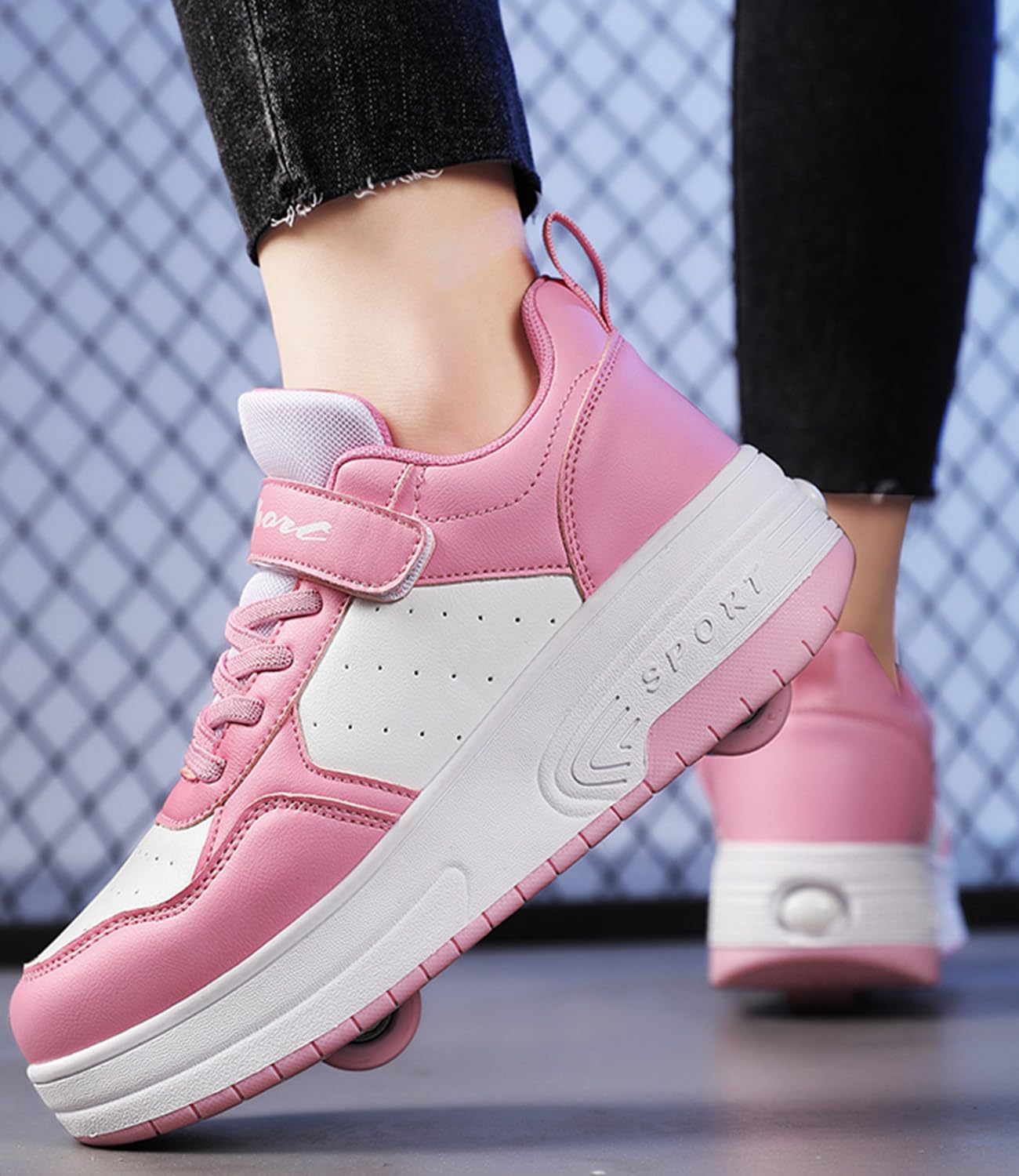 ENEN Zapatos con Ruedas Zapatillas con 2 Ruedas para Niños y Niña, Exterior Zapatillas de Correr al Aire Libre de Patinaje sobre Ruedas Multifuncionales en Dos