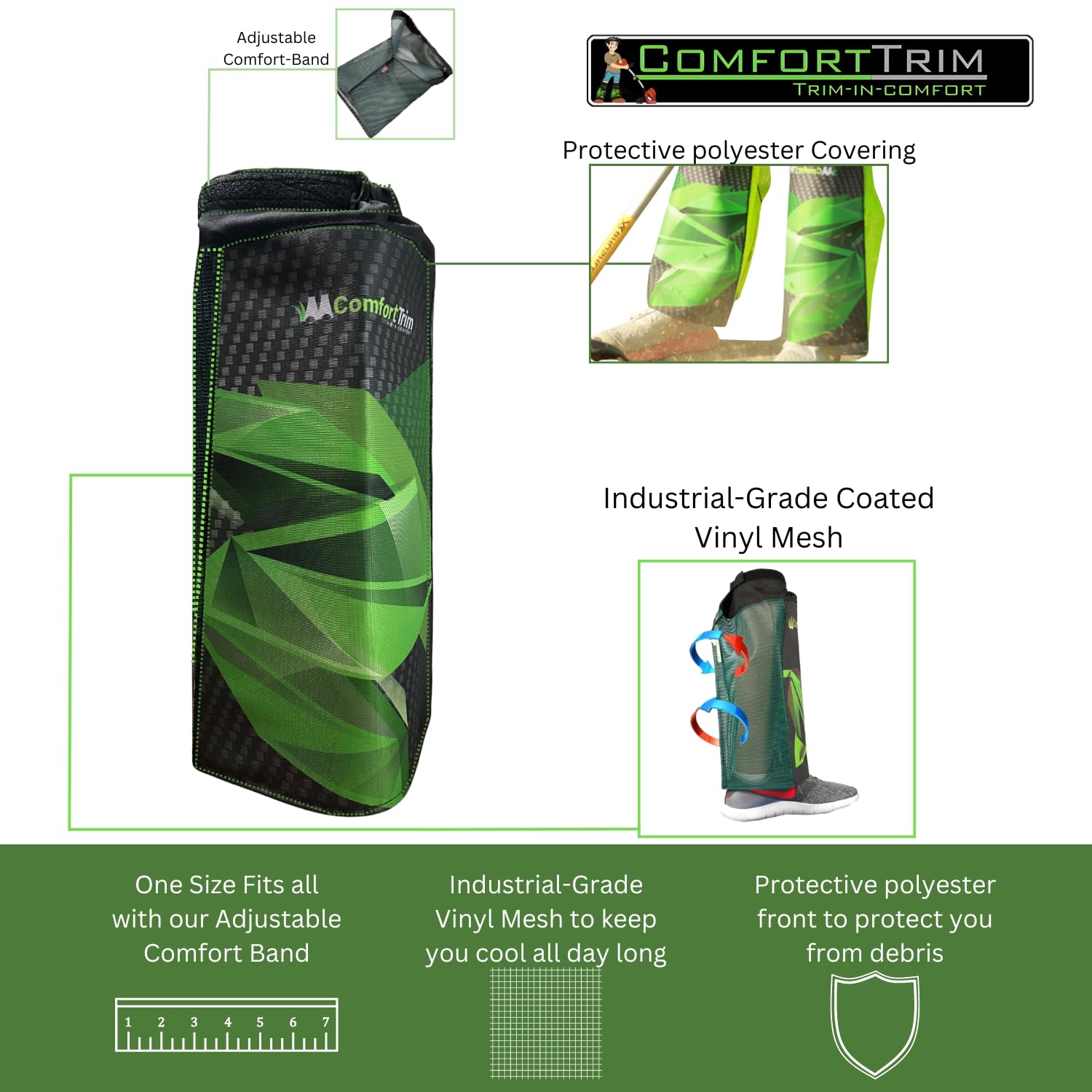 ComfortTrim - Protectores de piernas para comer malas hierbas, recortar y cortar el césped