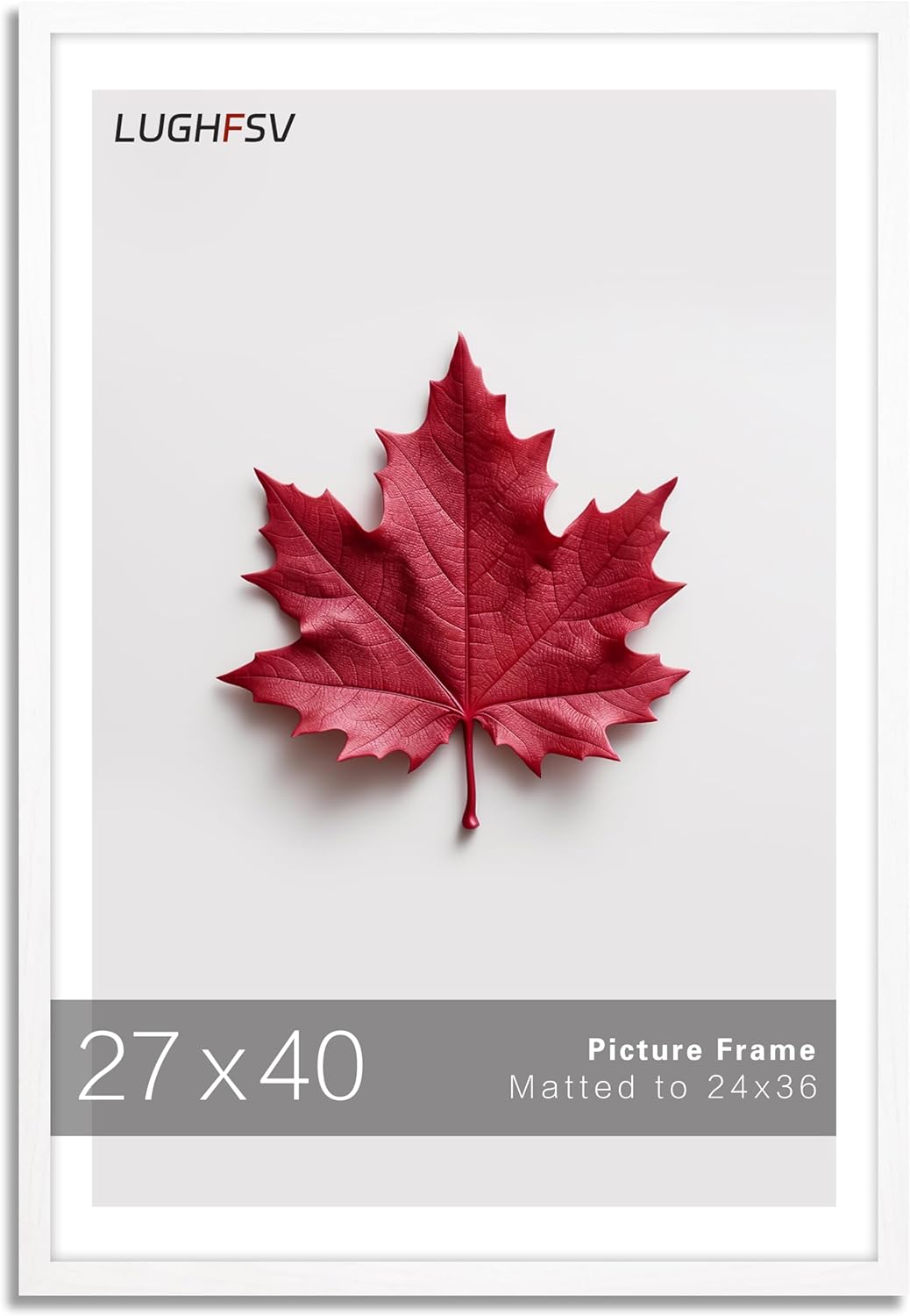 27x40 Large Picture Frame for Wall, Vertical or Horizontal Wall Hanging Large Poster Frame for Photo and Posters, Poster Frame 24x36 with Mat 27x40 Without Mat White 27X40 -1 Pack