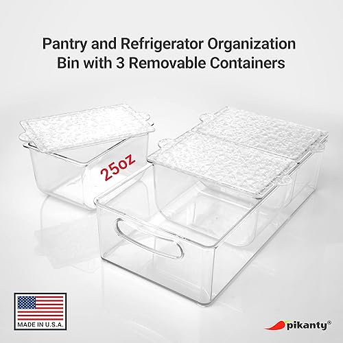 Miniatura 5 de Servidor de condimentos con 3 recipientes extraíbles y tapas, ideal para fiestas, barbacoas y pícnics, apto para lavavajillas y fabricado en los