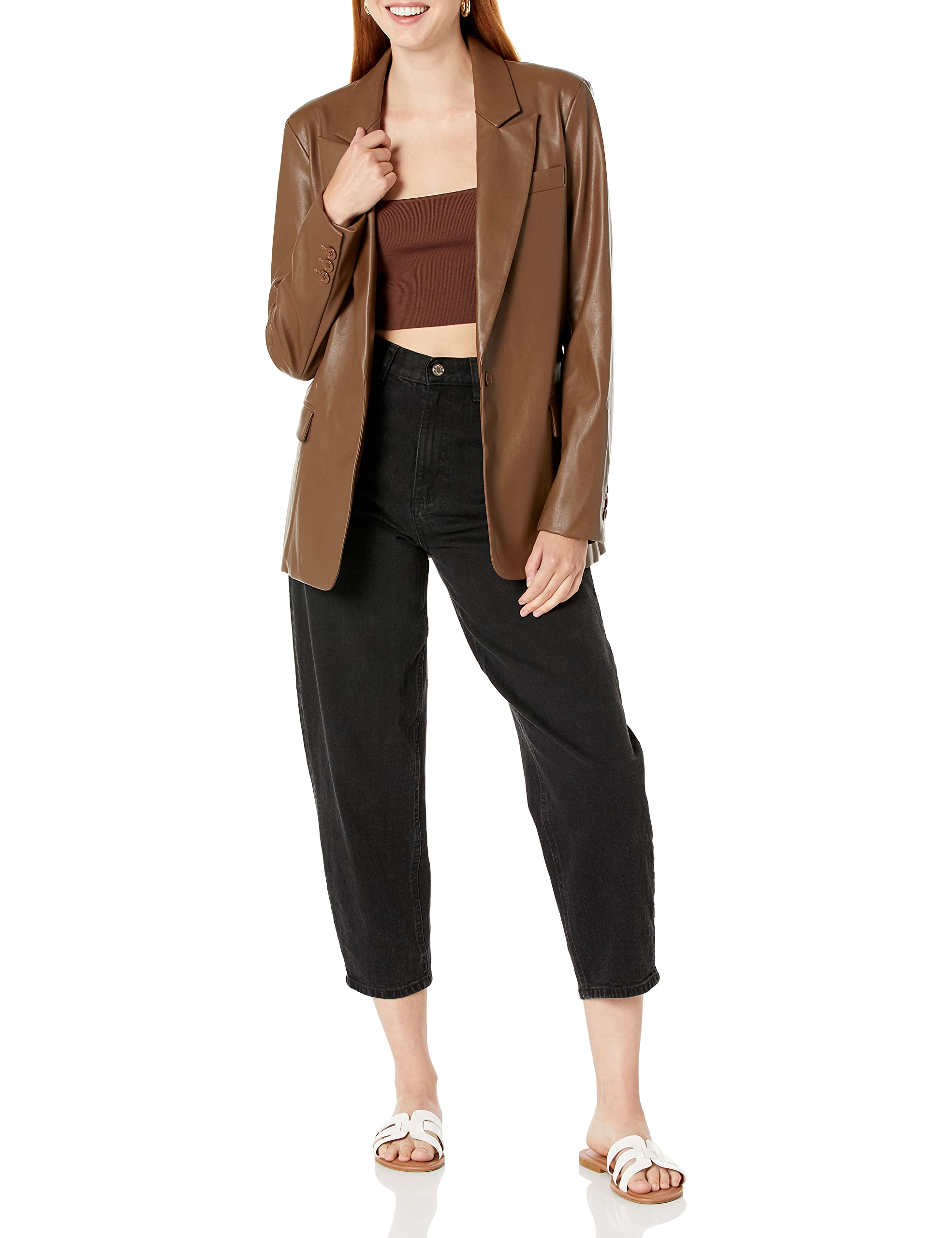 The Drop Women's Greta Fitted Square-Neck Halter Sweater Bralette