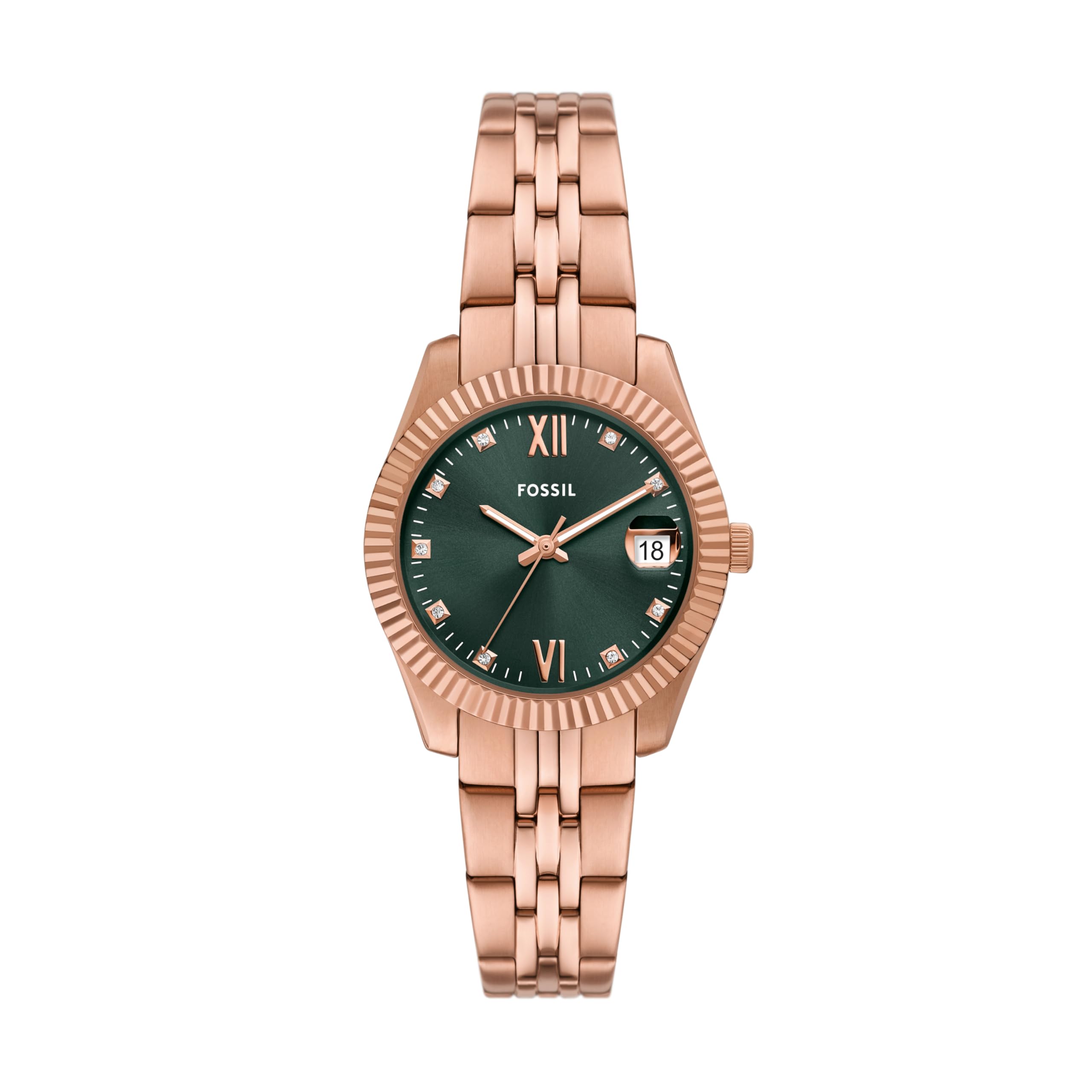Fossil Stainless Steel Analog Green Dial Womens Watch-Es5369, Band Color:Rose Gold (B0D935VW9Z) Amazon Price History, Amazon Price Tracker