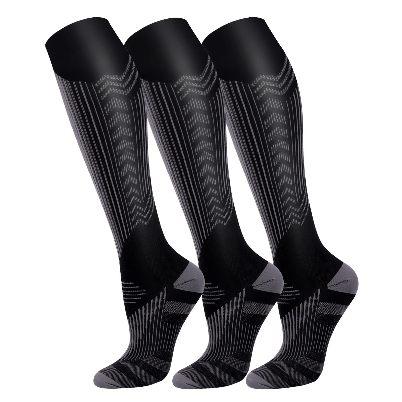 3 Pack Copper Compression Socks - Compression Socks Women & Men Circulation - Best for Medical,Running,Athletic