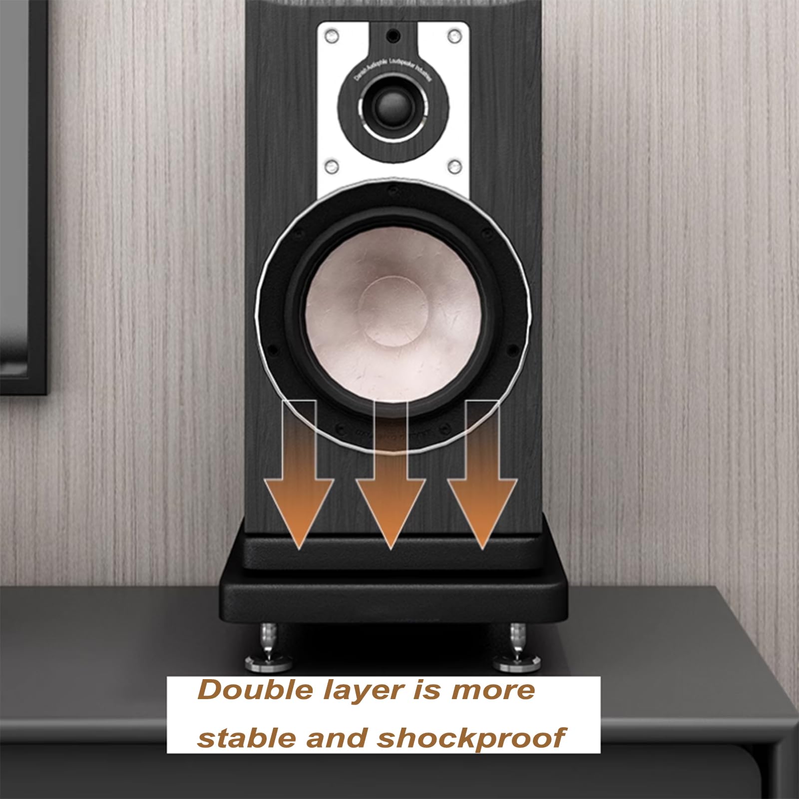 Soporte de Aislamiento para Subwoofer Plataforma Estabilizadora de Dos Niveles para Monitores de Estudio Altavoces de Suelo