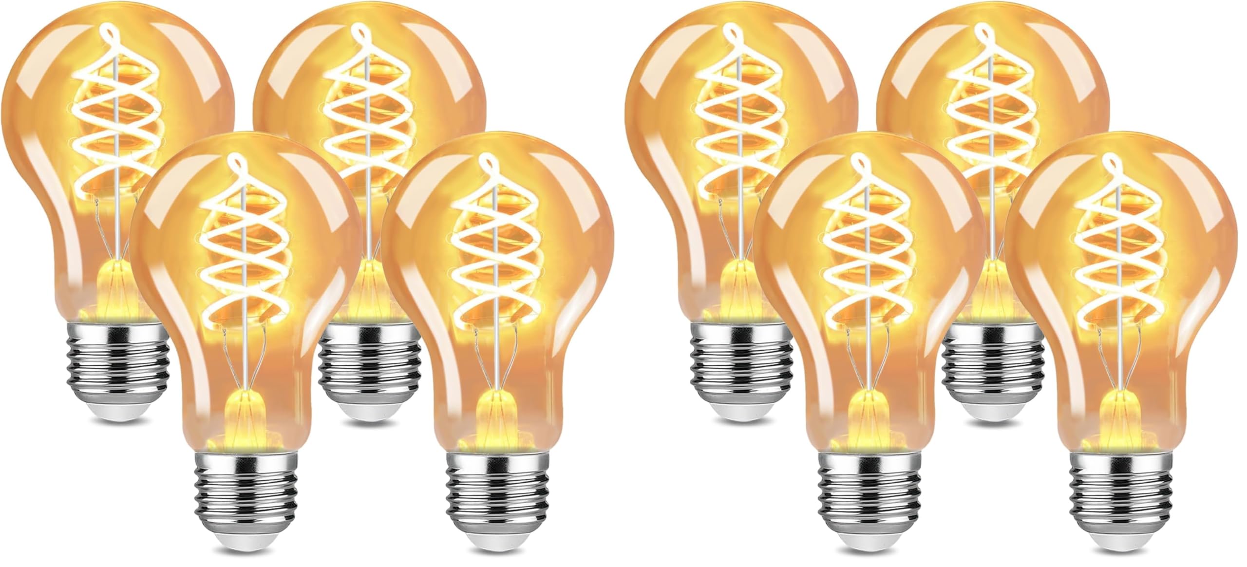 4Stück Edison Vintage Glühbirne, E27 4W LED Glühbirne Vintage Antike Glühbirne, A60 LED Lampe warmweiß 2700K Licht Beleuchtung für Nostalgie Haus Café Bar Restaurant (Packung mit 2)