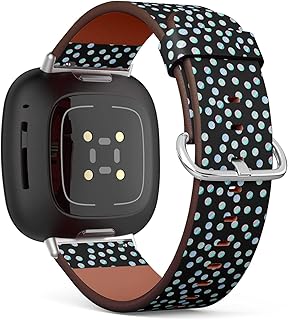 CJBROES Replacement Leather Watch Band, Compatible with Fitbit Versa 3 and Fitbit Sense of Wristband Bracelet Accessory - Holographic Effect
