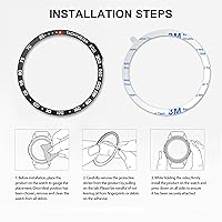 Vista 4 de Anillo de bisel compatible con Garmin Fenix 7 Sapphire Solar/Fenix 7 Solar, anillo de bisel de acero inoxidable, cubierta adhesiva antiarañazos