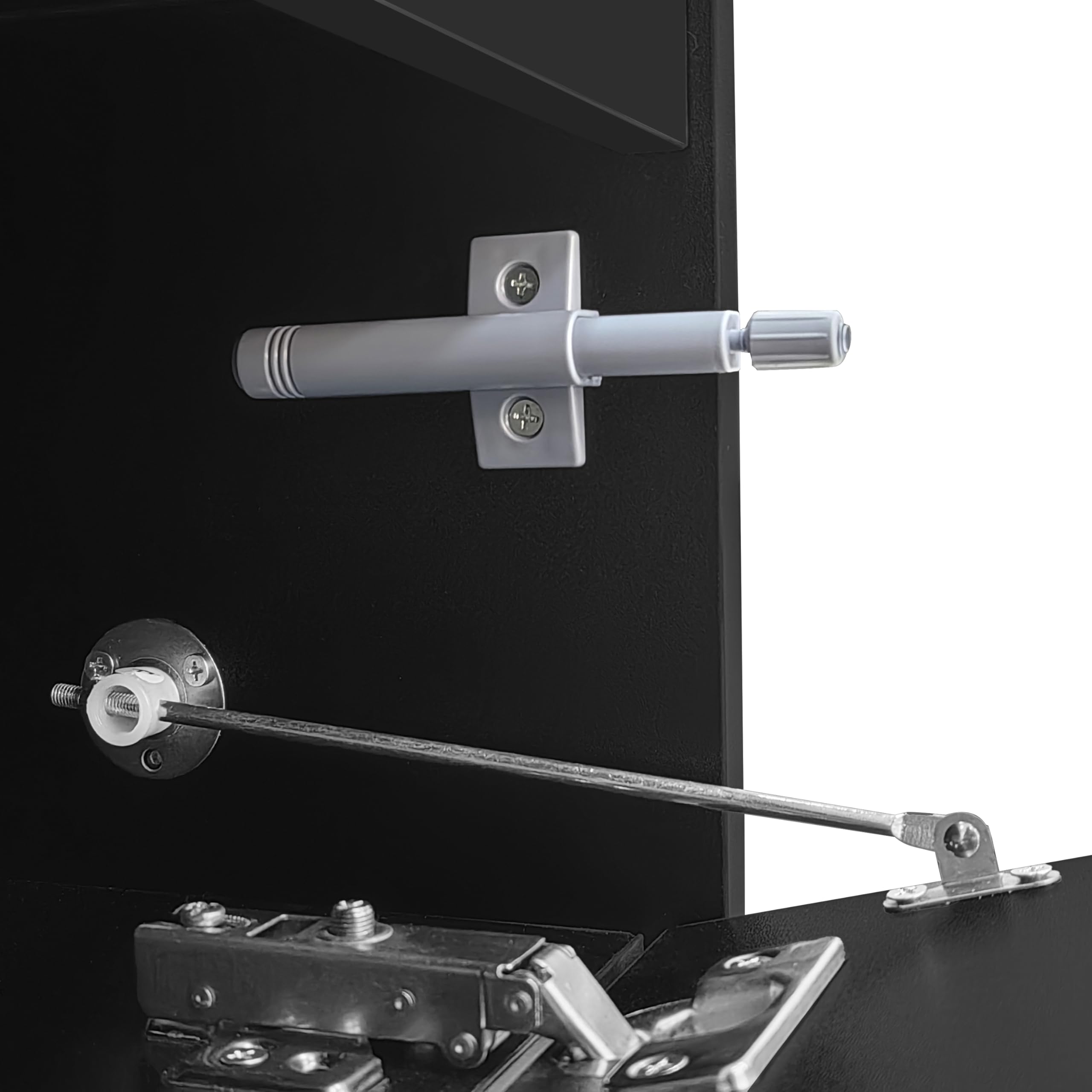 Meuble TV avec Bande Lumineuse LED Portes et tiroirs pour Salon Salle à Manger Chambre à Coucher Low Board avec Rangement Meubles Bas TV Table Noir