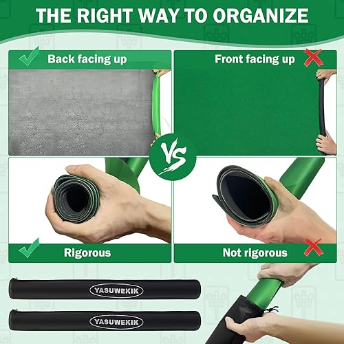 Miniatura 5 de Paquete de 2 tapetes Mahjong de 35 x 35 pulgadas con bolsas de transporte de goma antideslizante, reducción de ruido, cubierta de mesa Mahjong para