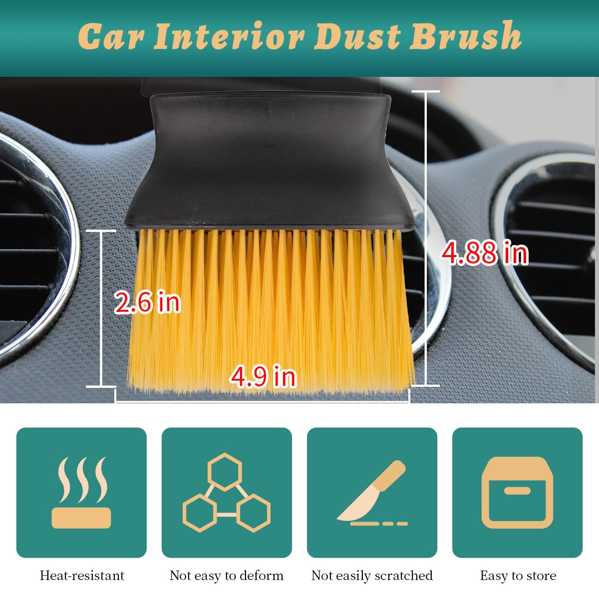 Juego de 7 cepillos para detalles de coche, ultra suaves, pelo de jabalí, cepillos para detalles interiores de coche, kit de detalles para interiores de automóviles para limpieza interior o exterior,